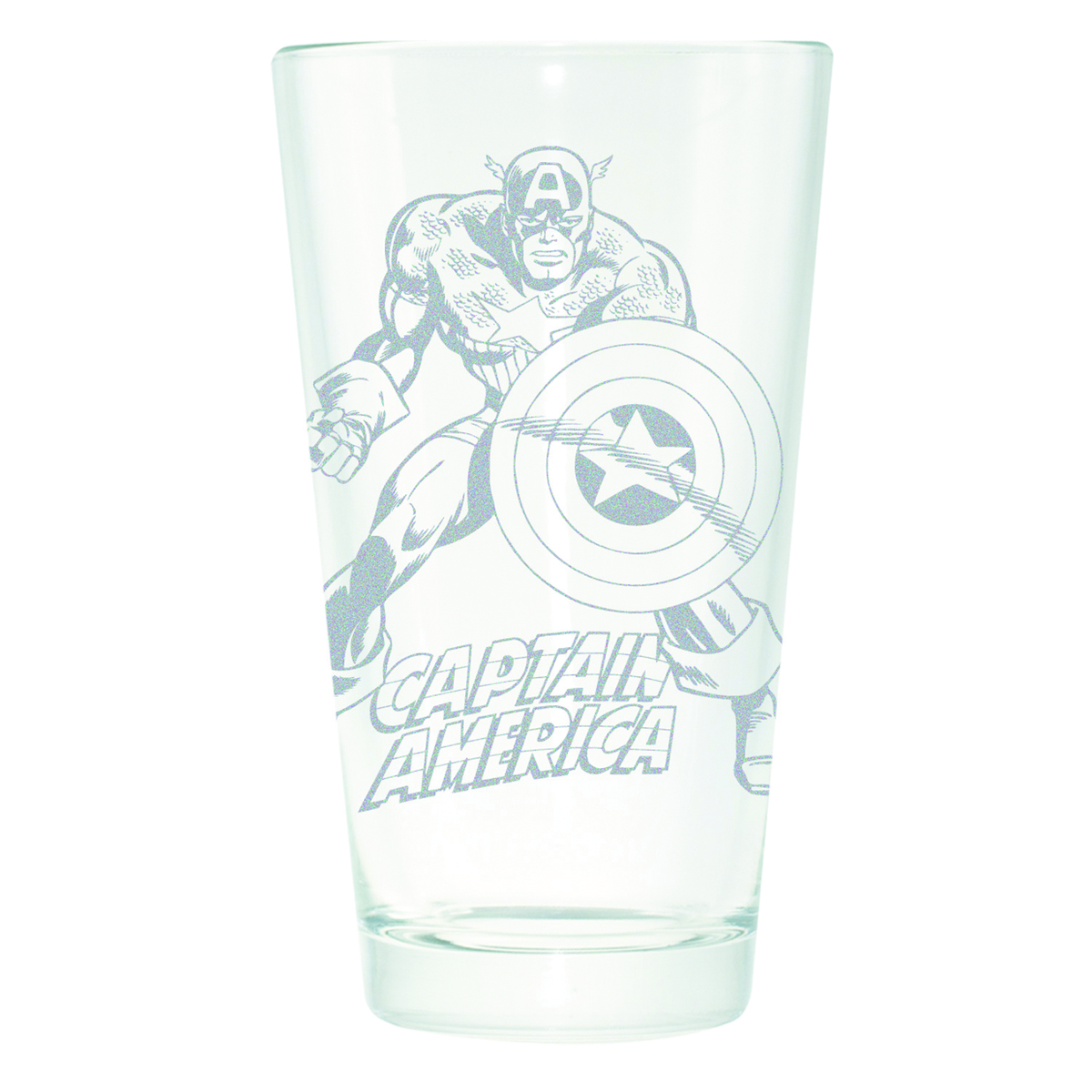Captain America etched Pilsner glass