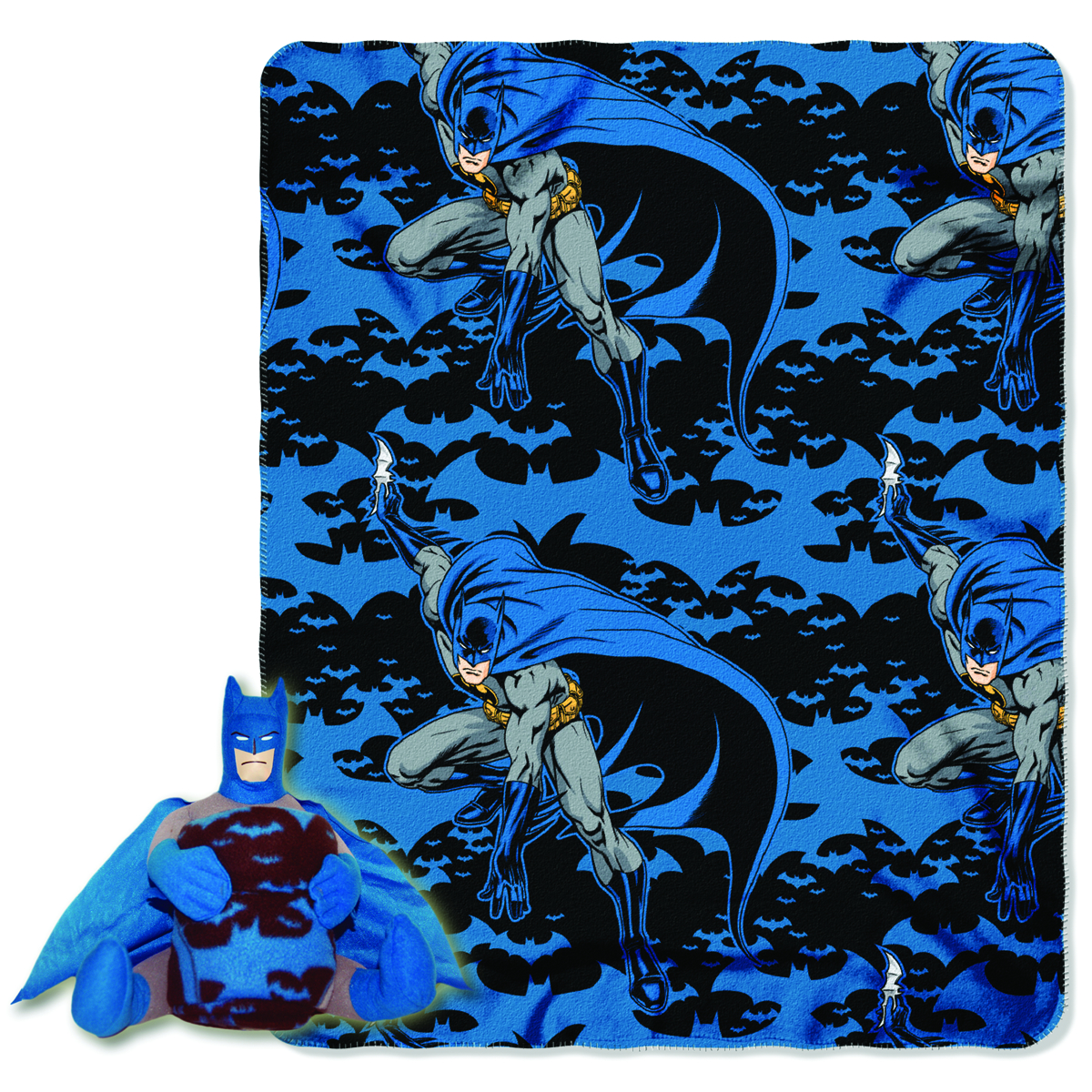 NOV142561 BATMAN HUGGER PLUSH W/FLEECE THROW Previews World