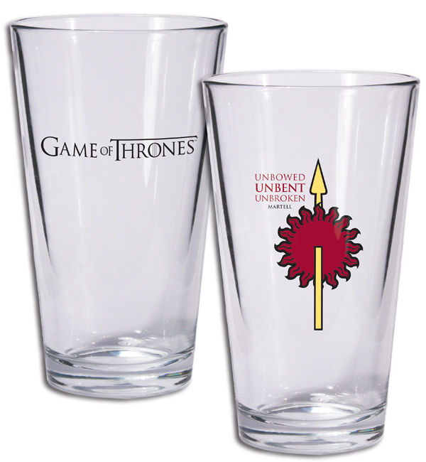 GAME OF THRONES PINT GLASS MARTELL SIGIL