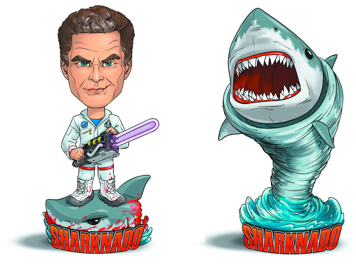 JUN152707 - SHARKNADO VS THE HOFF BOBBLEHEAD - Previews World