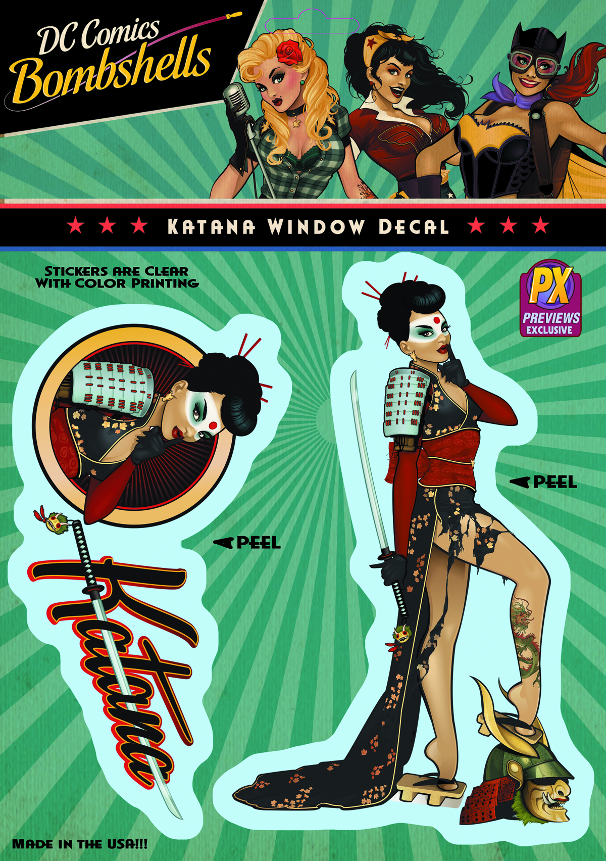 スケッチカード DC Bombshells カタナ JUL152784 - DC BOMBSHELLS KATANA PX VINYL DECAL - Previews World