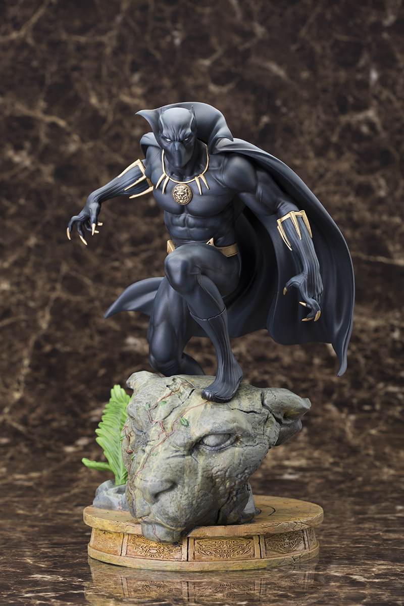 black panther head statue
