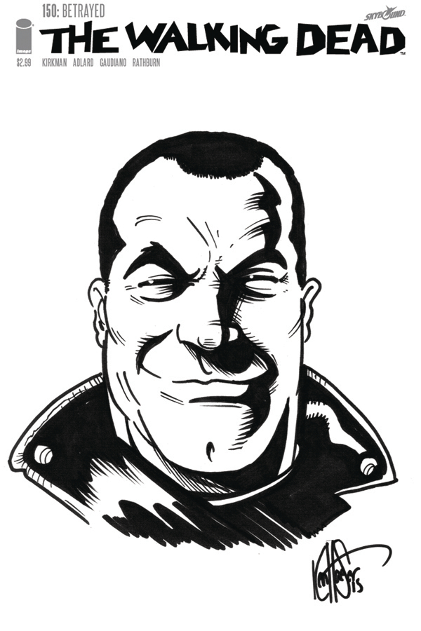 【裁断済】漫画　ウォ－キング・デッド＋HERS'S NEGAN FEB161462 - DF WALKING DEAD #150 NEGAN SKETCH HAESER