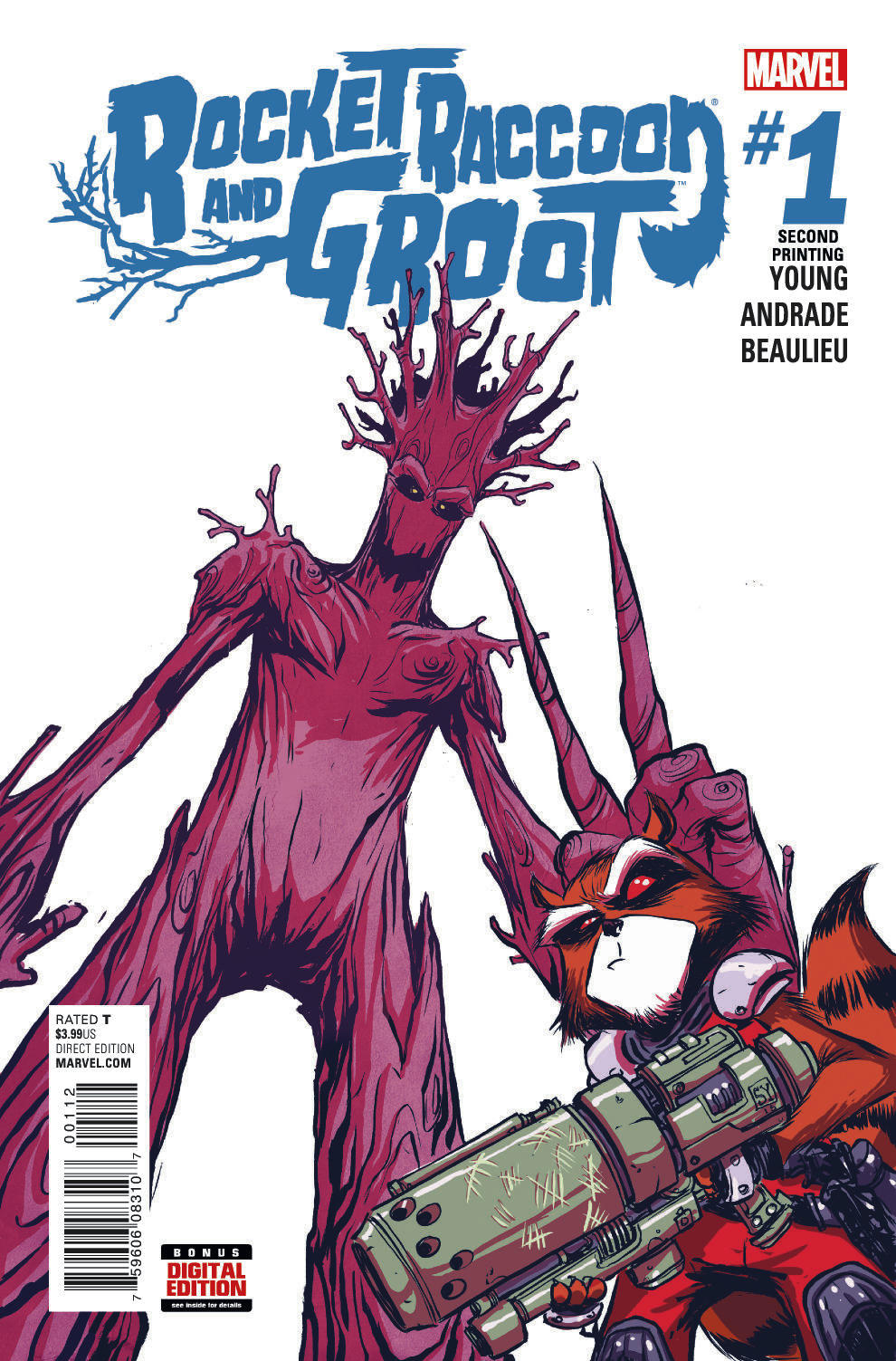 ROCKET RACCOON AND GROOT #1 YOUNG 2ND PTG VAR