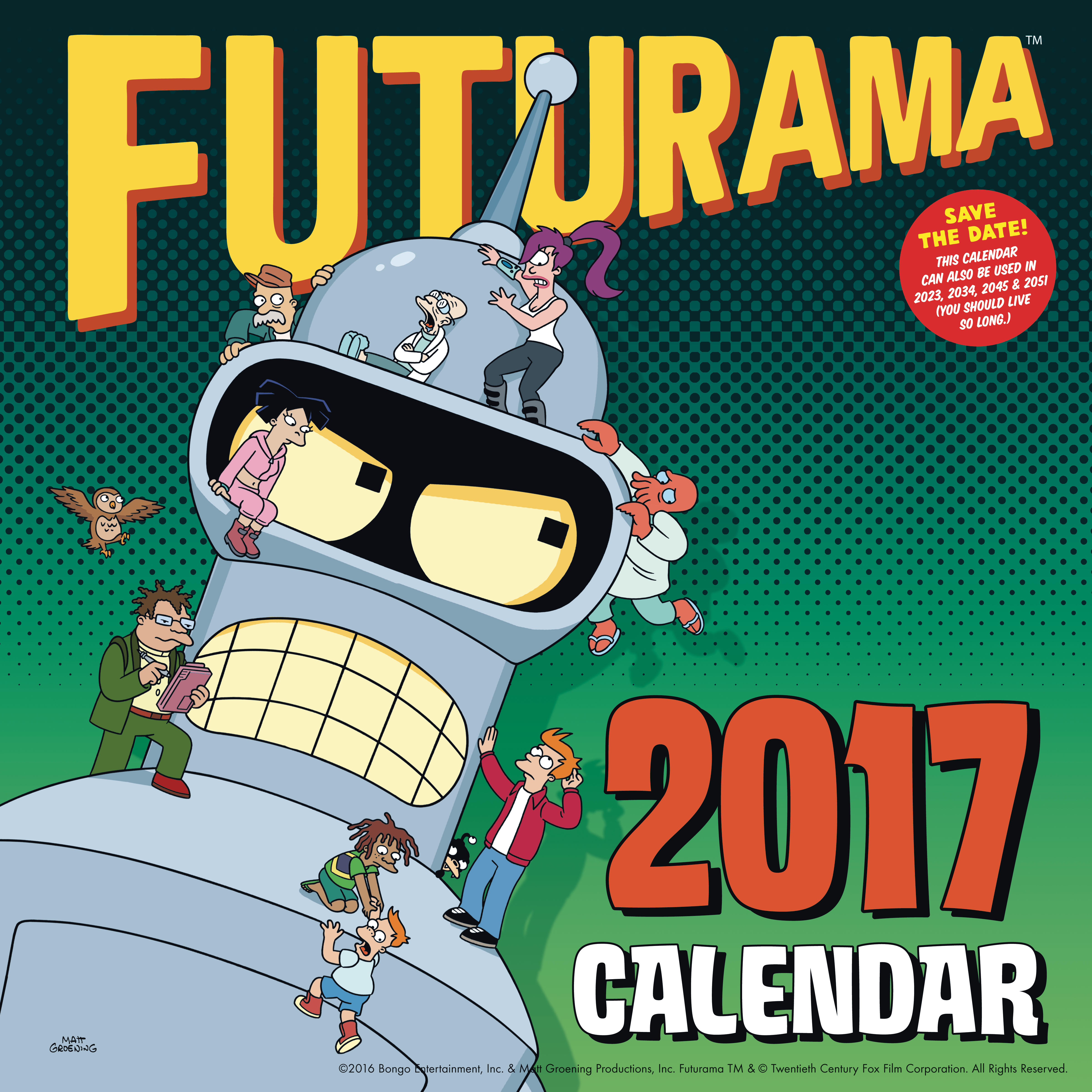 APR161339 FUTURAMA 2017 12 MONTH CALENDAR Previews World