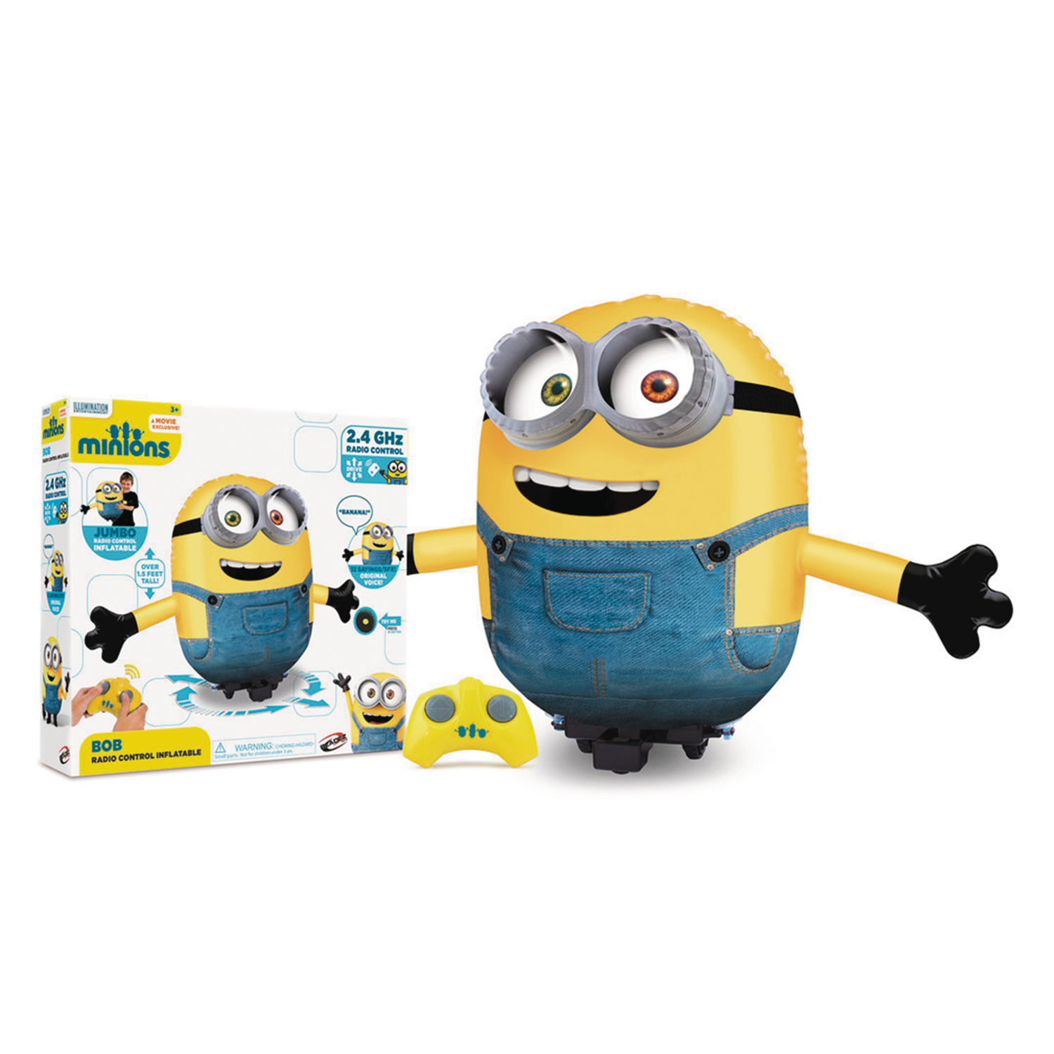 inflatable Minions - Stuart, Bob, and Kevin - spin 360 degrees, stand over ...