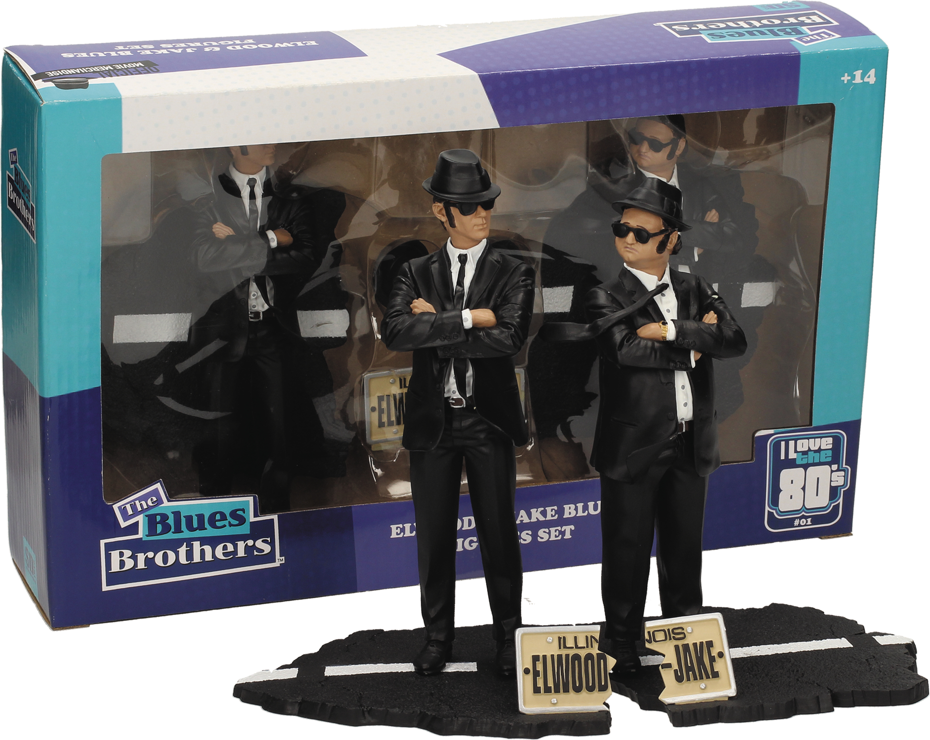 MOVIE ICONS THE BLUES BROTHERS JAKE & ELWOOD 7IN FIG SET