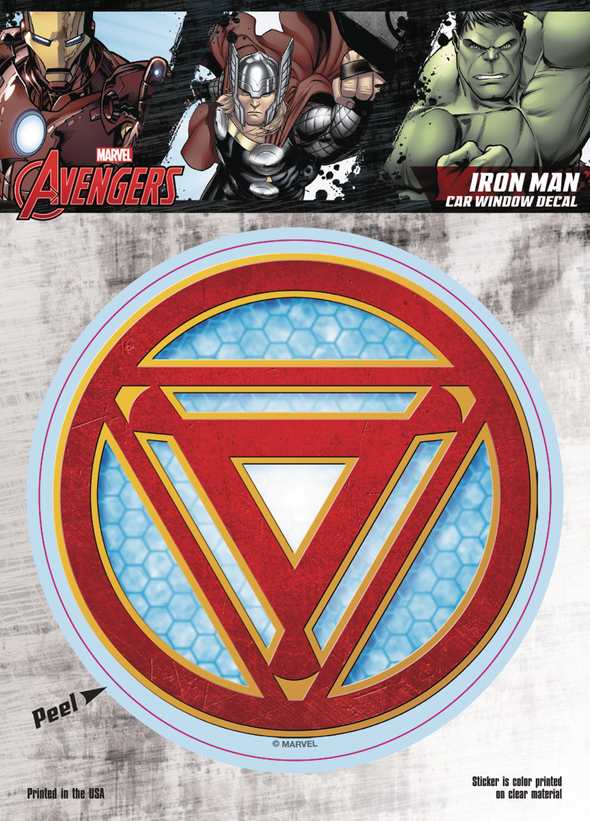 jul168679 marvel avengers iron man reactor logo vinyl decal previews world