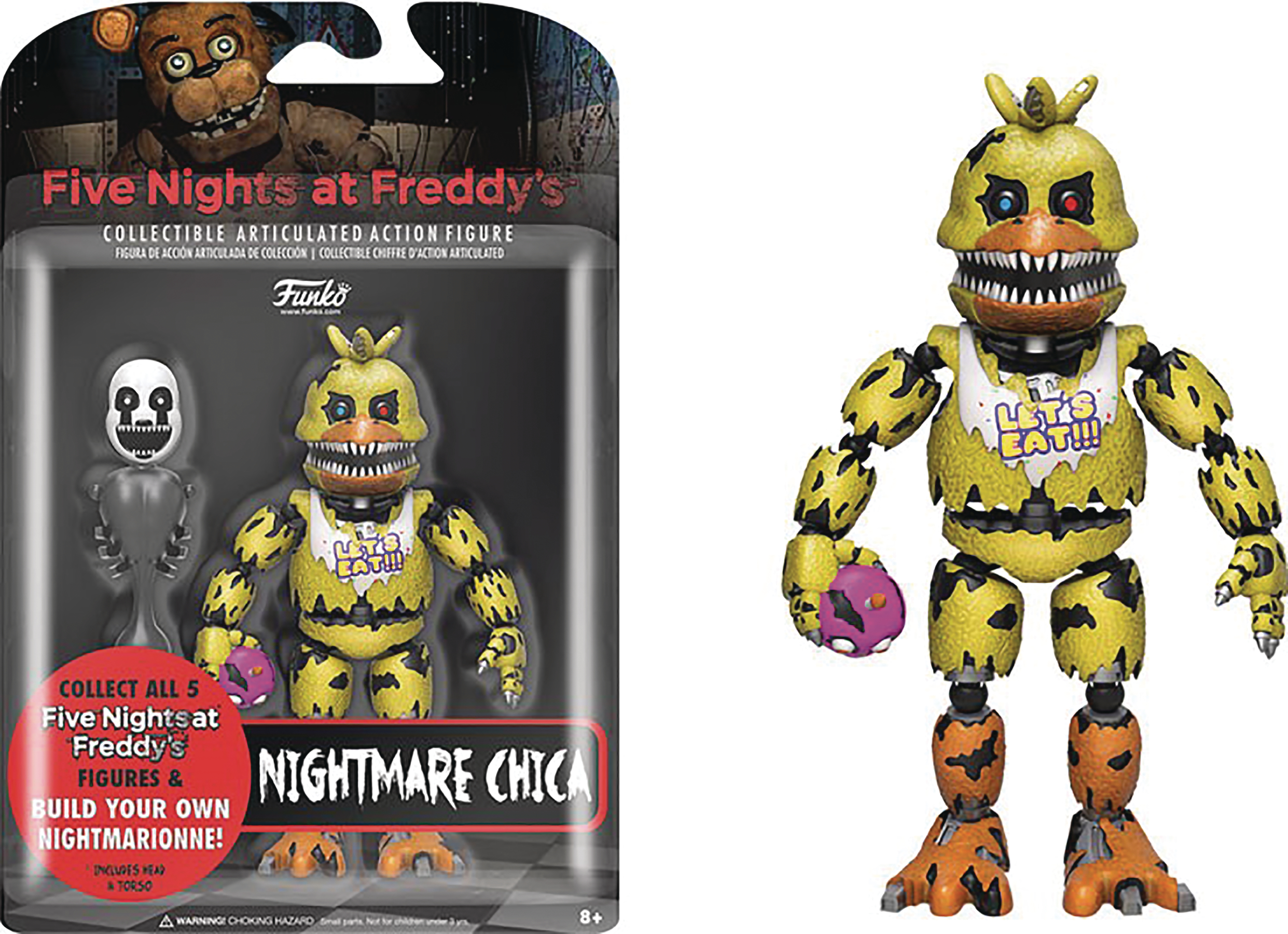 SEP168625 - FIVE NIGHTS AT FREDDYS NIGHTMARE CHICA 5IN ACTION FIGURE -  Previews World