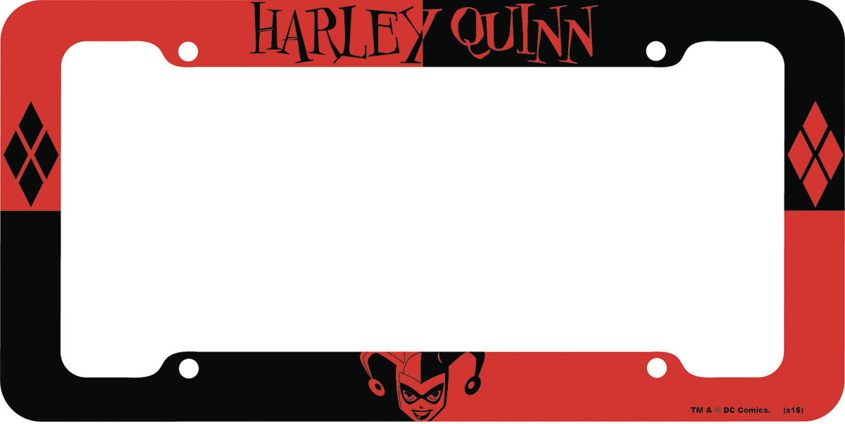 harley quinn dc comics logo black license plate usa made 