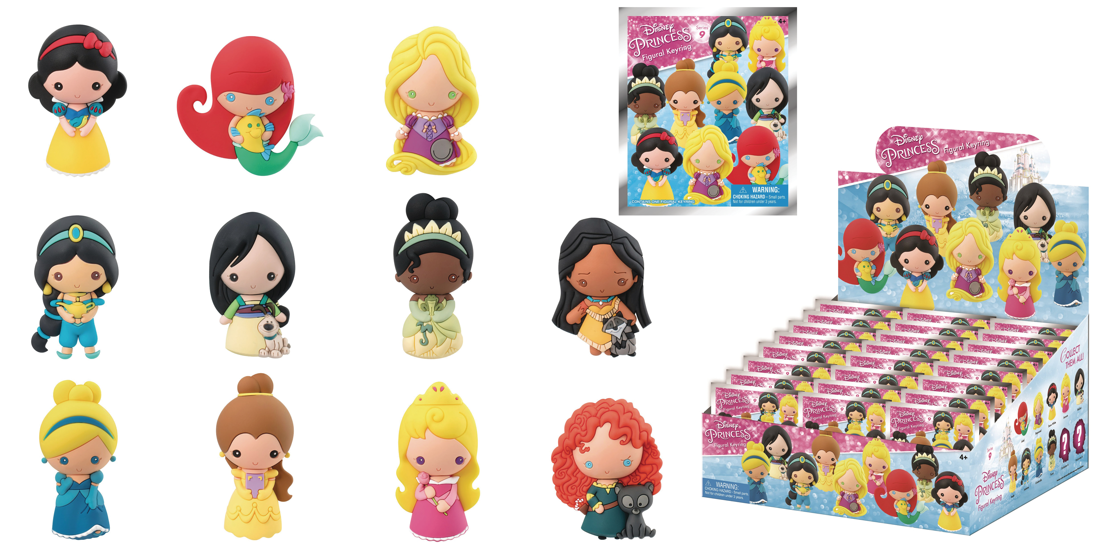 Disney Princesses Series 9 Vinyl Figurines  lot  Of 10 To Collect Keyring L@@@K 
