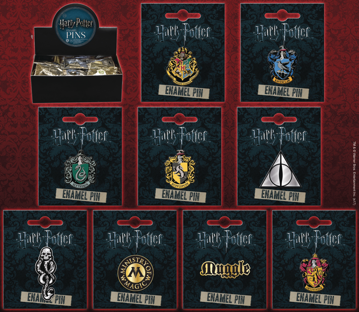 Mar173247 Harry Potter Enamel Pin 30pc Asst Previews World