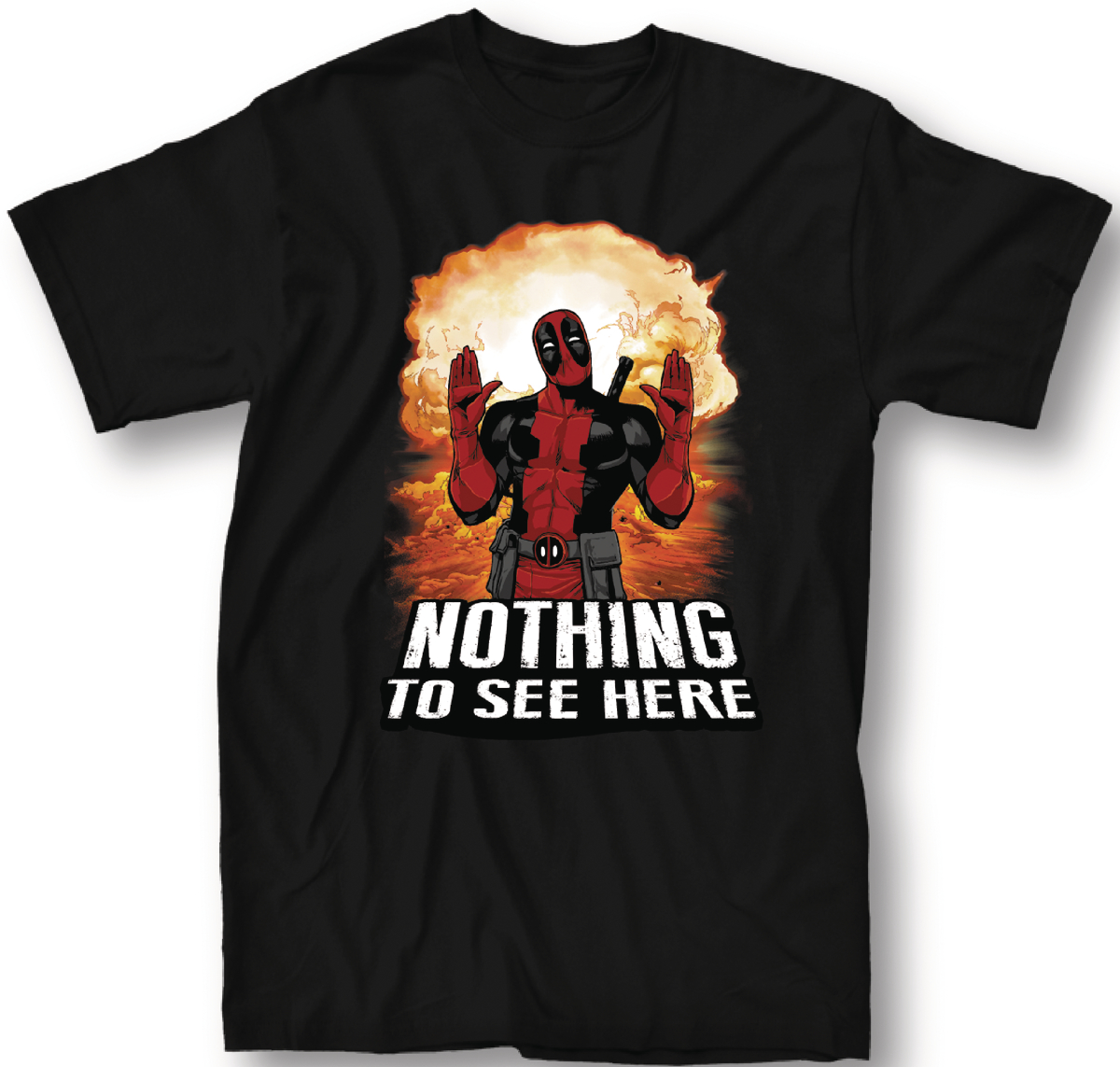 DEADPOOL NOTHING TO SEE HERE BLACK T/S LG