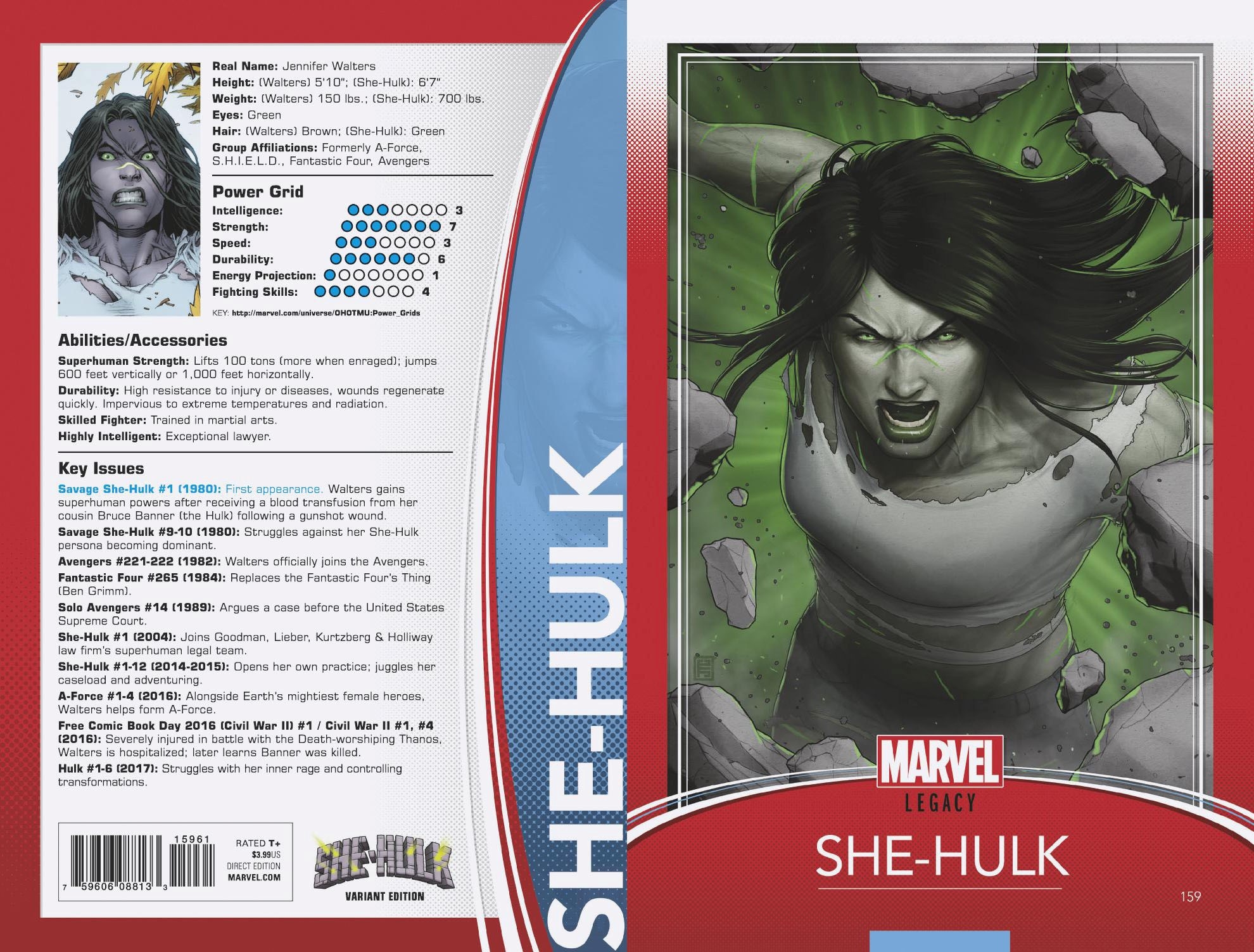 MARVEL SHE-HULK #159 LEG contains a Marvel Value Stamp D451 ENGLISCH 