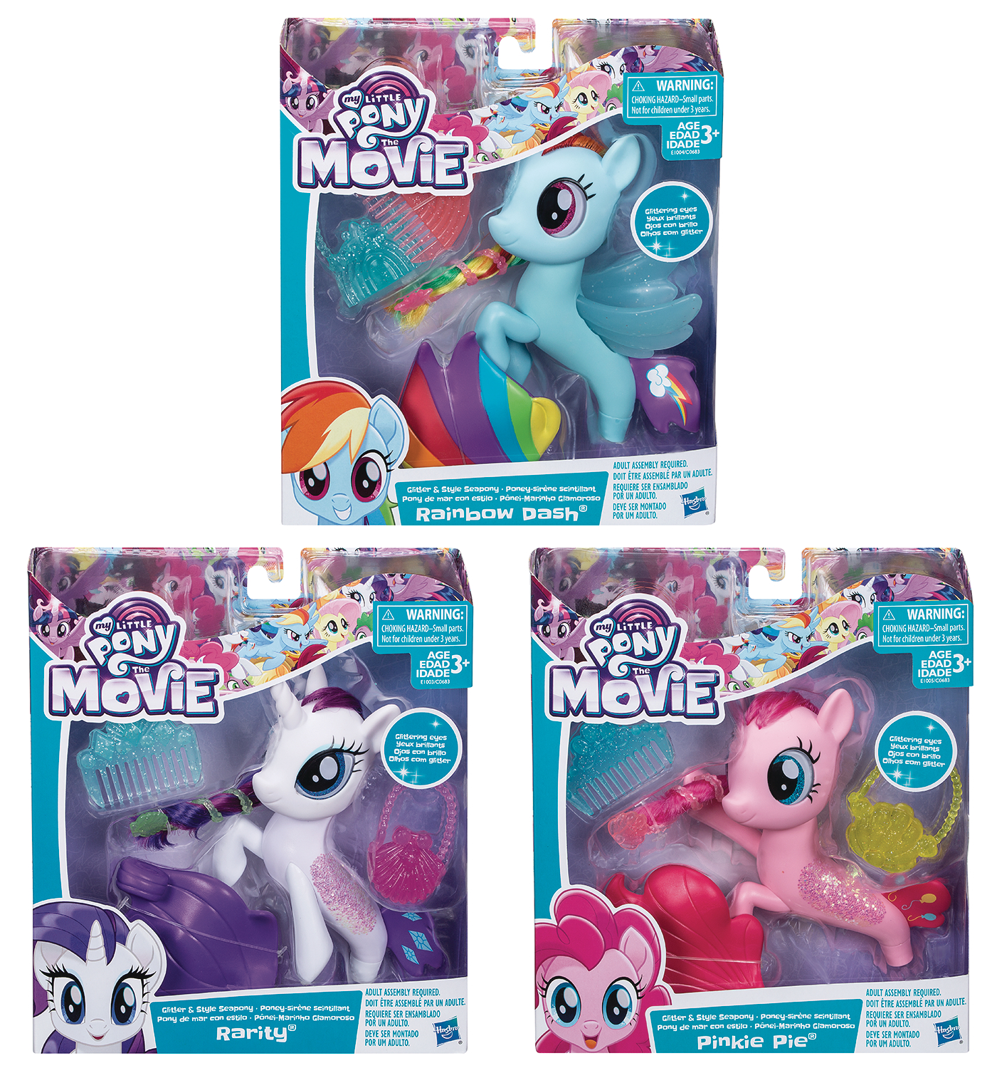 New My Little Pony The Movie Rainbow Dash Glitter & Style Seapony MLP Official 