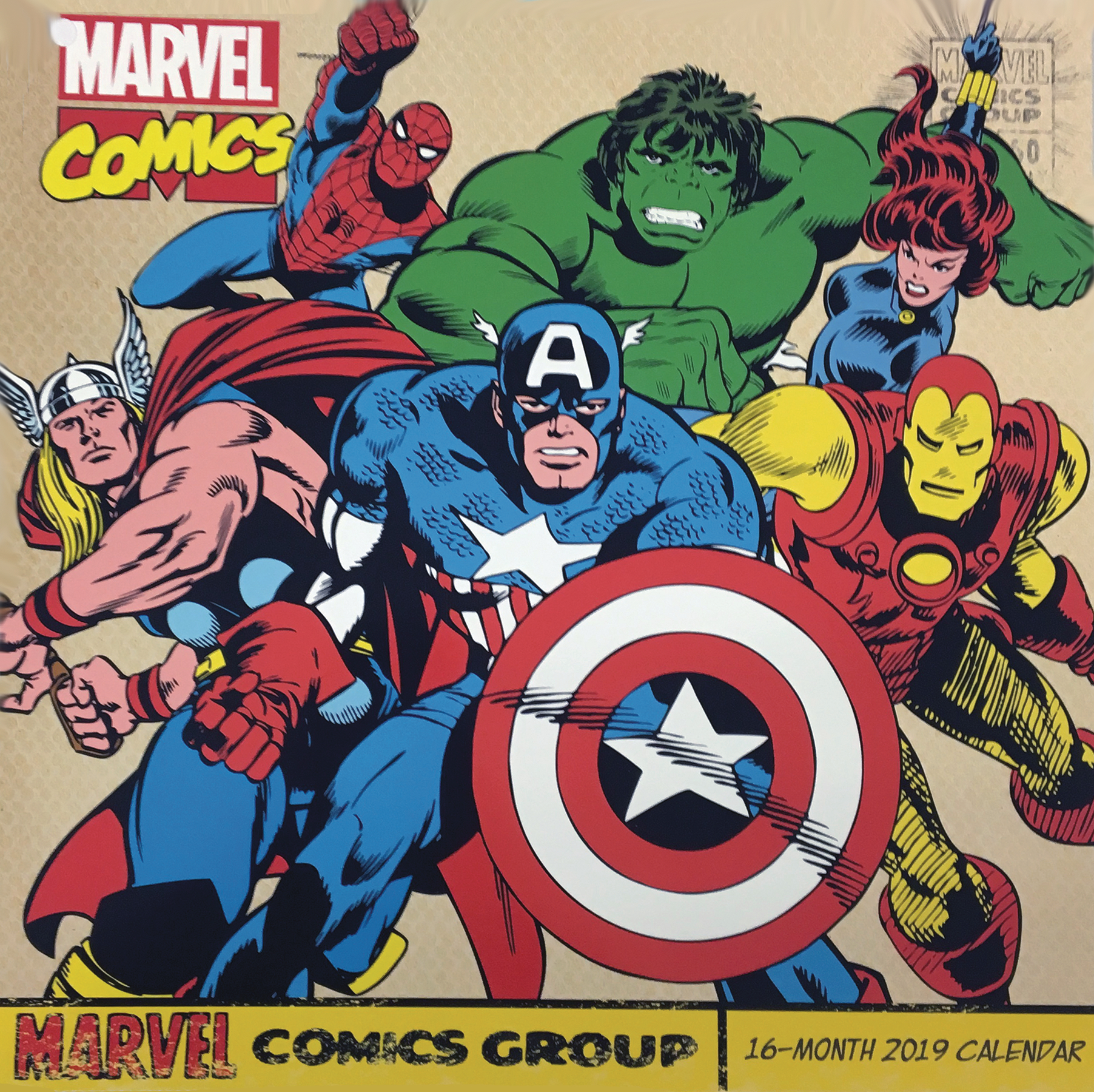 APR182123 MARVEL COMICS RETRO 2019 WALL CALENDAR Previews World