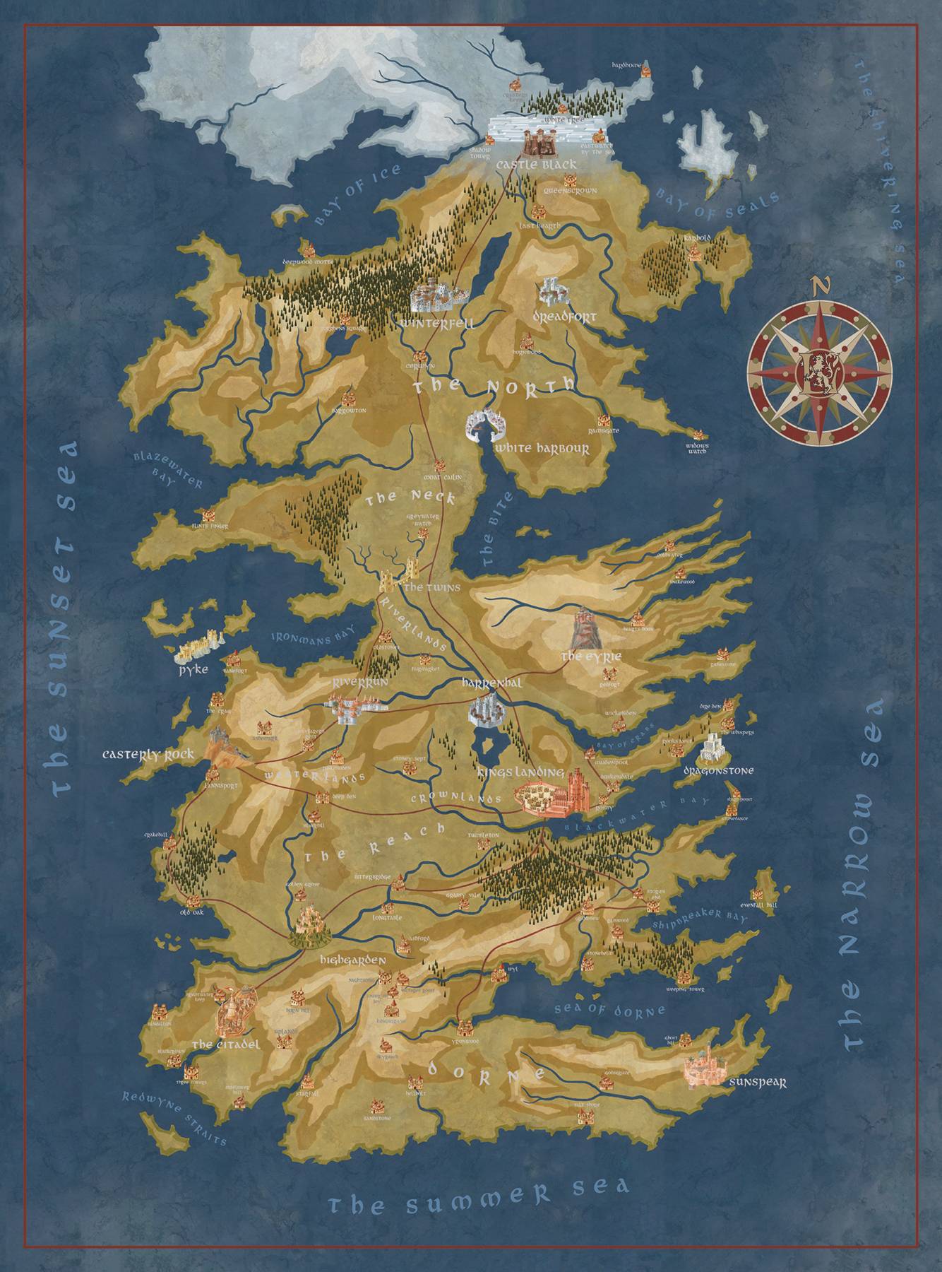 Game Of Thrones Map Westeros Map Winterfell Map Got Map Etsy Porn Sex Picture