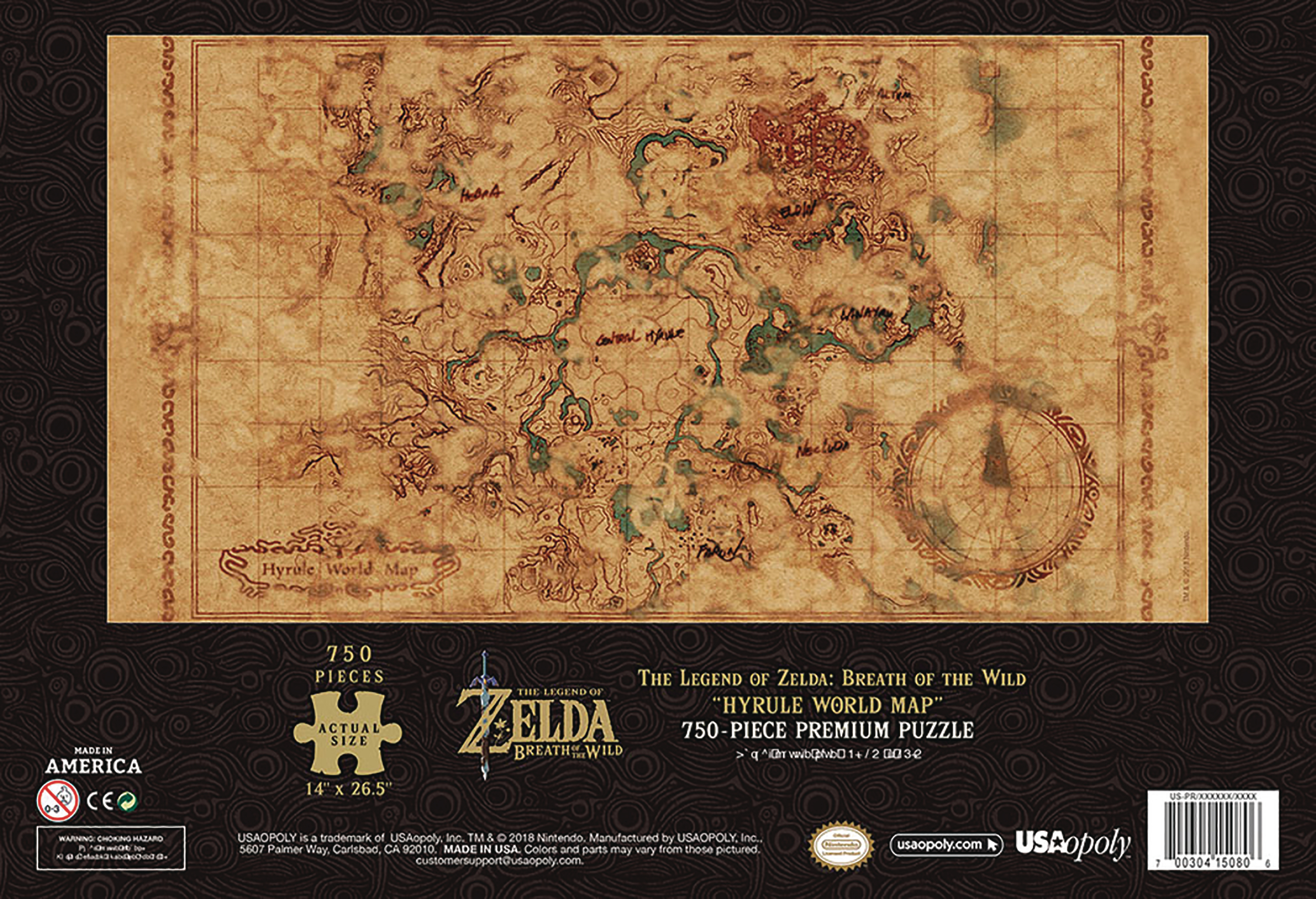 Breath Of The Wild Hyrule Map Jun182953 - Loz Breath Of Wild Hyrule Map 750 Pc Puzzle - Previews World