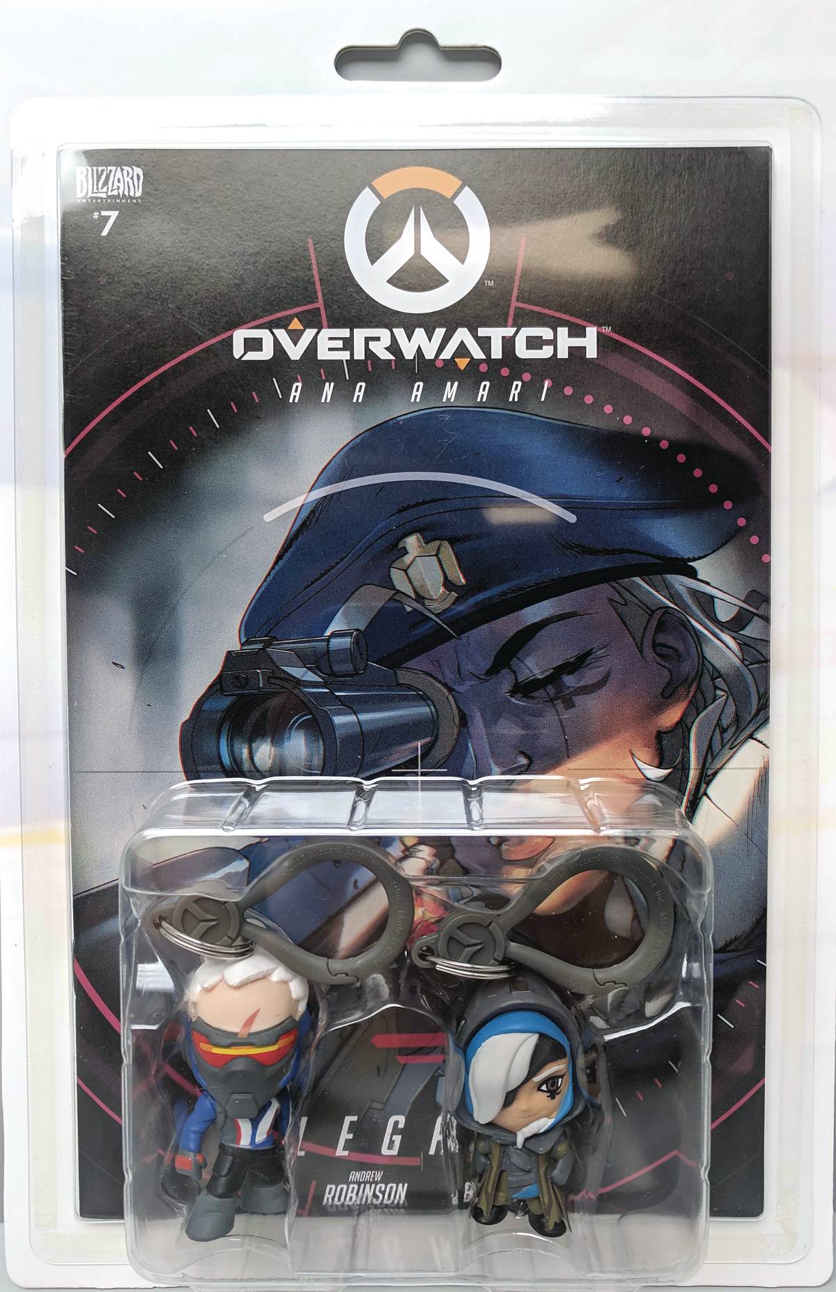 OVERWATCH ANA & SOLDIER 76 COMIC BOOK BACKPACK CLIP 2 PACK (