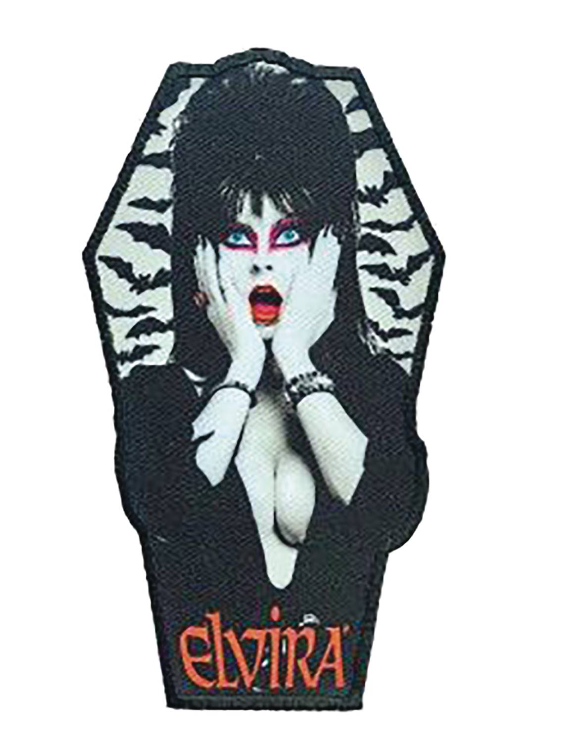 ELVIRA BAT COFFIN PATCH