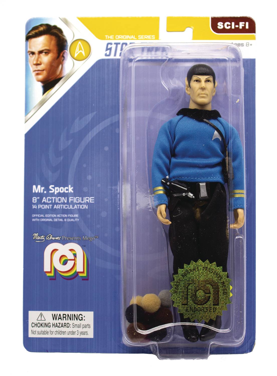 Mego Sci-Fi Wave 6 Star Trek Spock Trouble with Tribbles 8 inch Figure 
