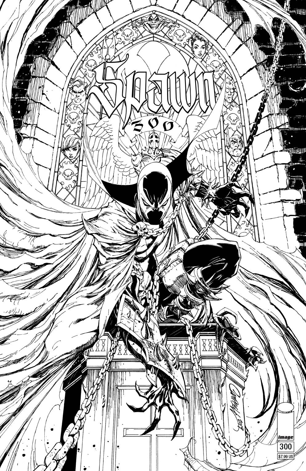 SPAWN #300 CVR N CAMPBELL B&W