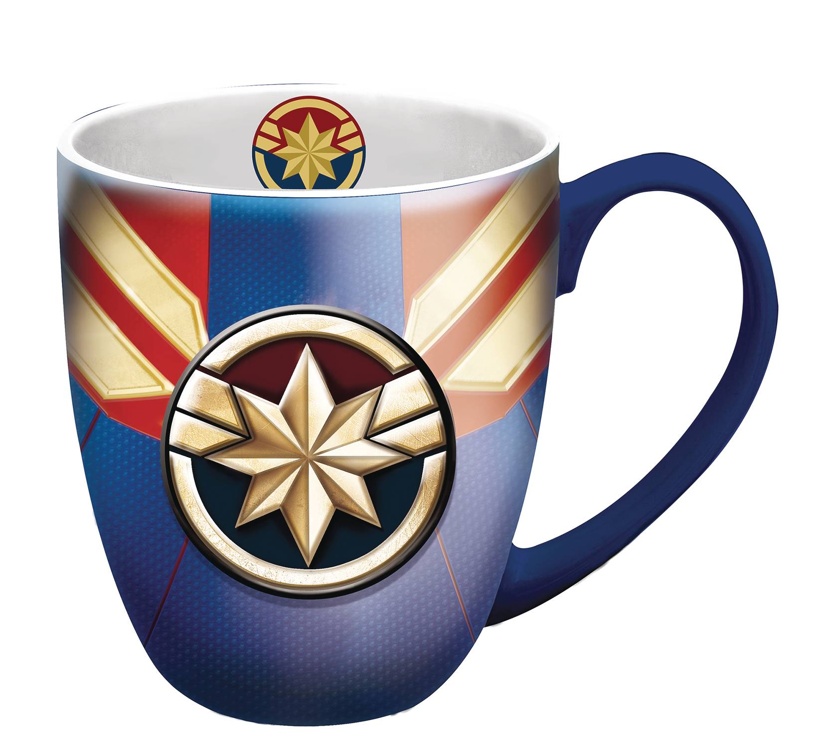 Details about   Captain Marvel Logo Sculpted Badge Relief Ceramic Coffee Mug Tea Cup 20 oz 