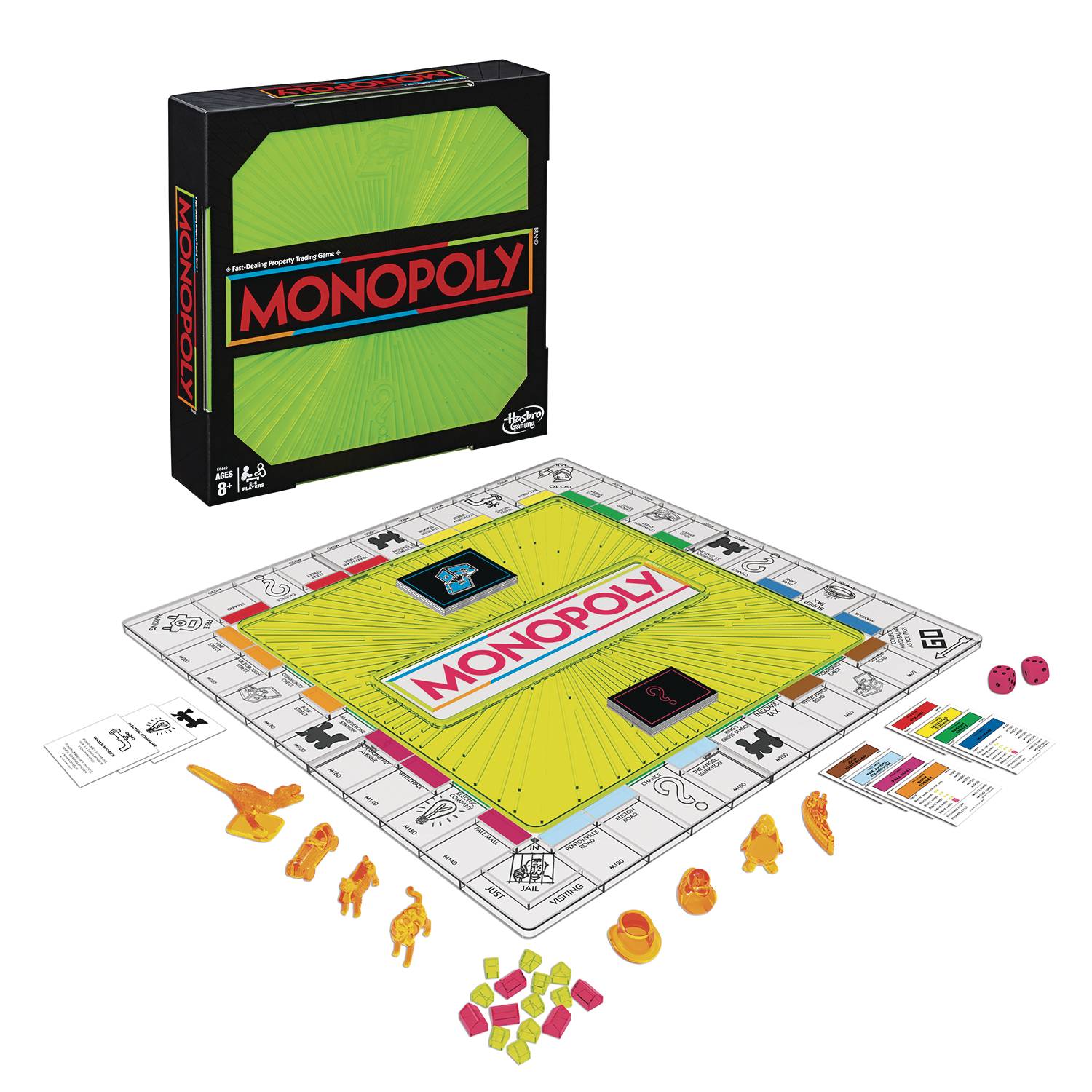 Monopoly Neon Pop Board Game Box has minor dent 