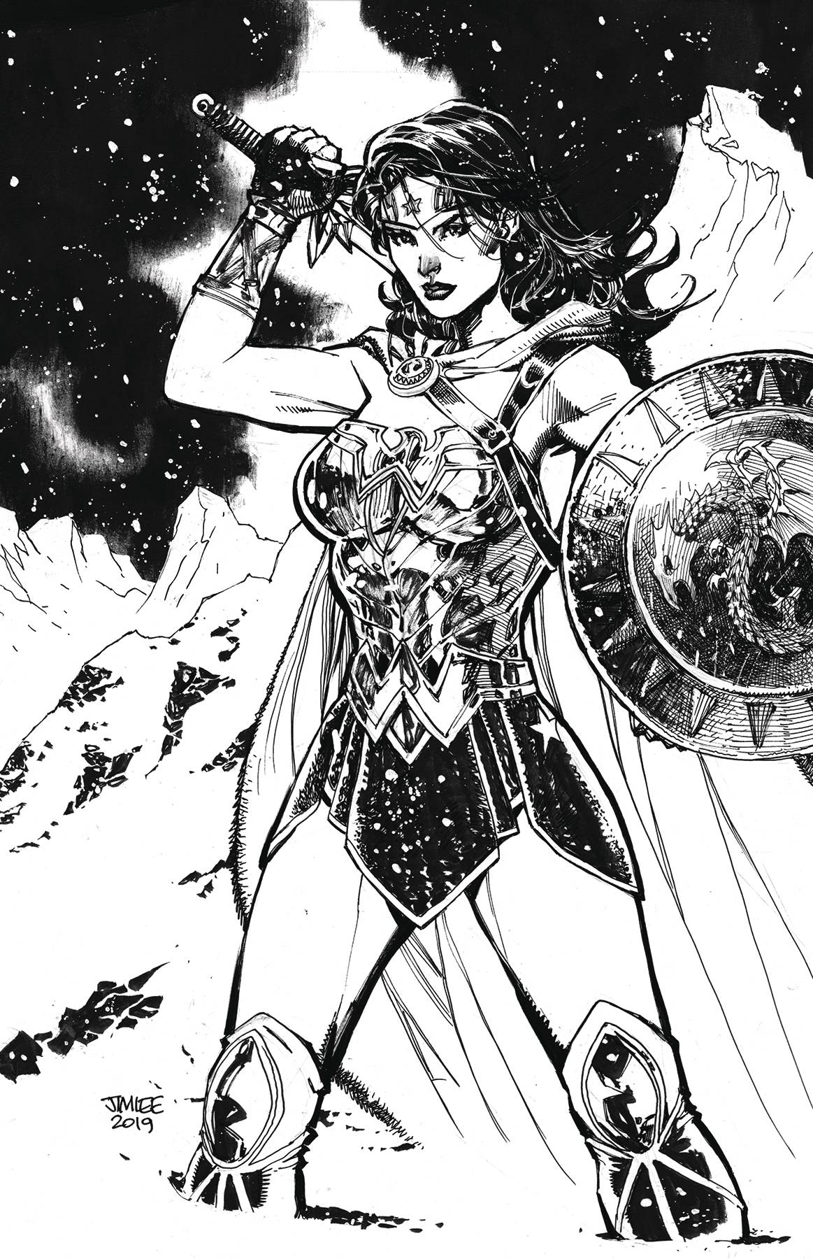 Wonder Woman Lynda Carter sketch card in Arthur Chertowskys DC  Sketch  cards various artists Comic Art Gallery Room