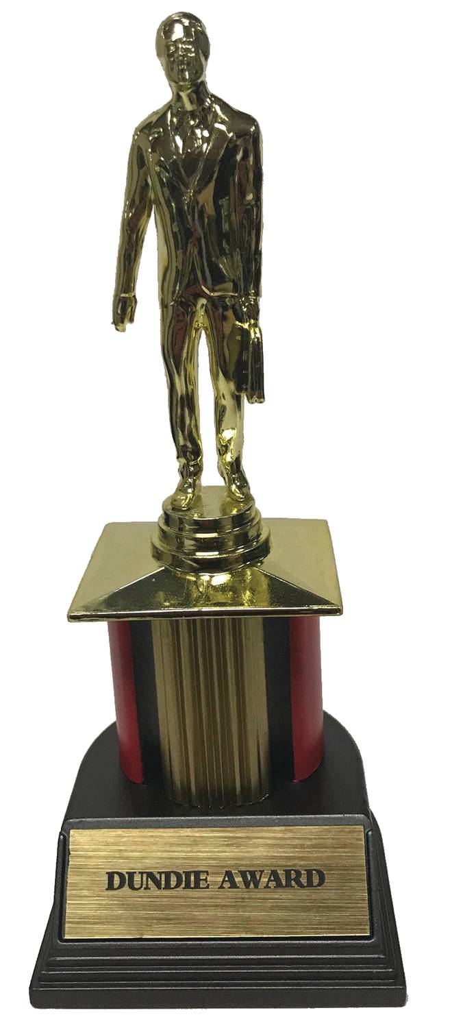 Jul208504 the office dundie award trophy replica previews world