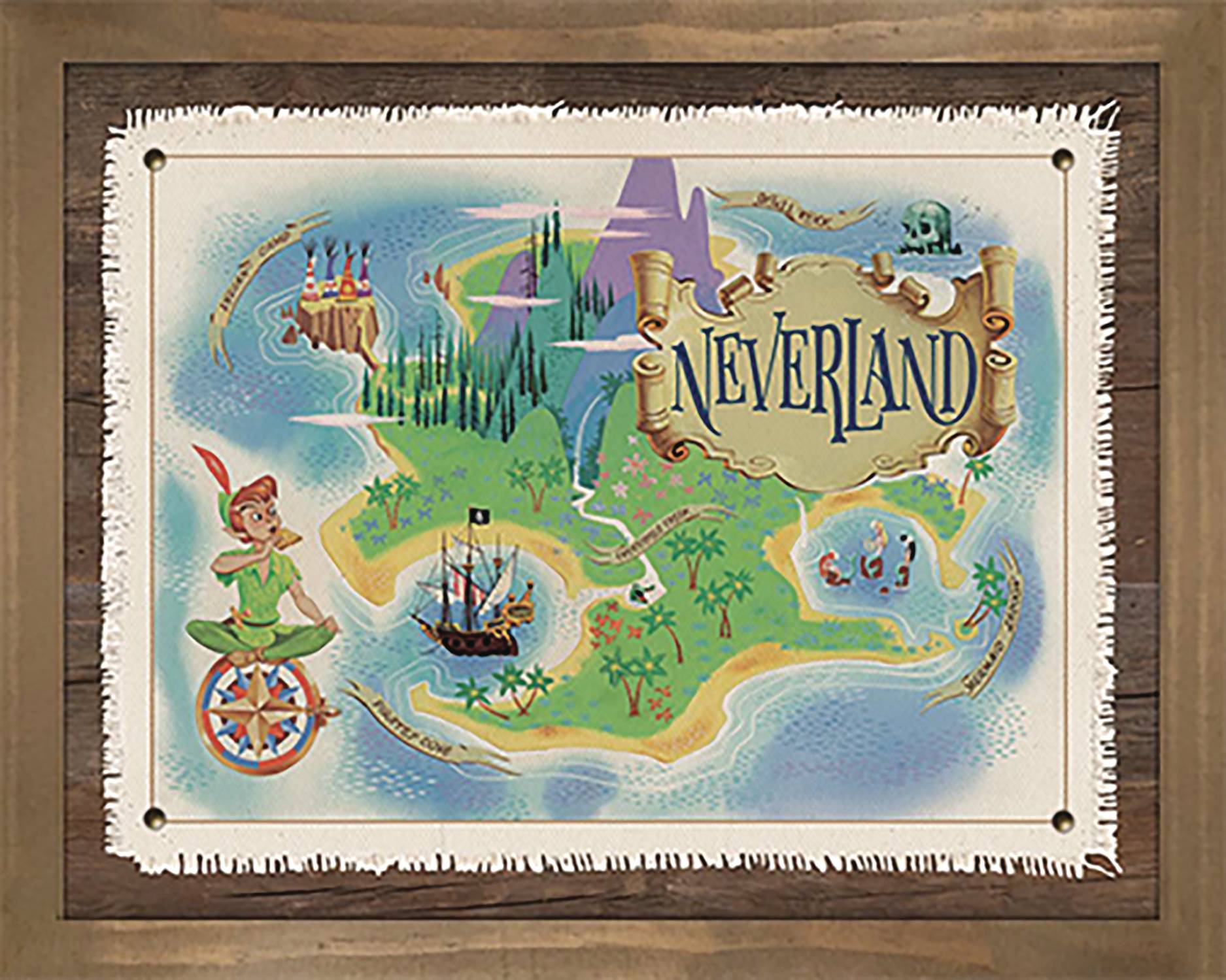 NOV202657 - PETER PAN MAP WOOD FRAMED POSTER - Previews World