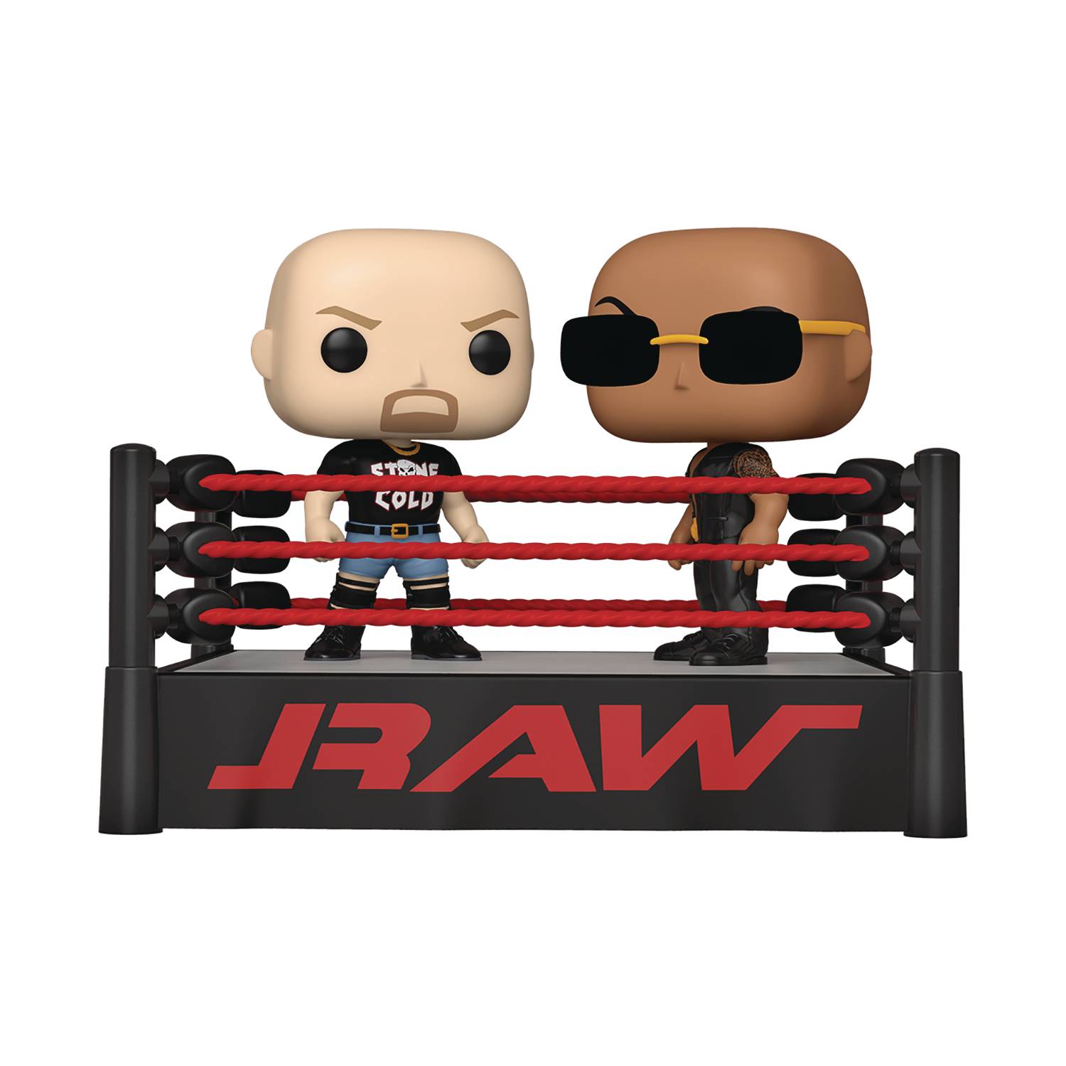 POP MOMENT WWE THE ROCK VS STONE COLD WRESTLING RING VIN FIG