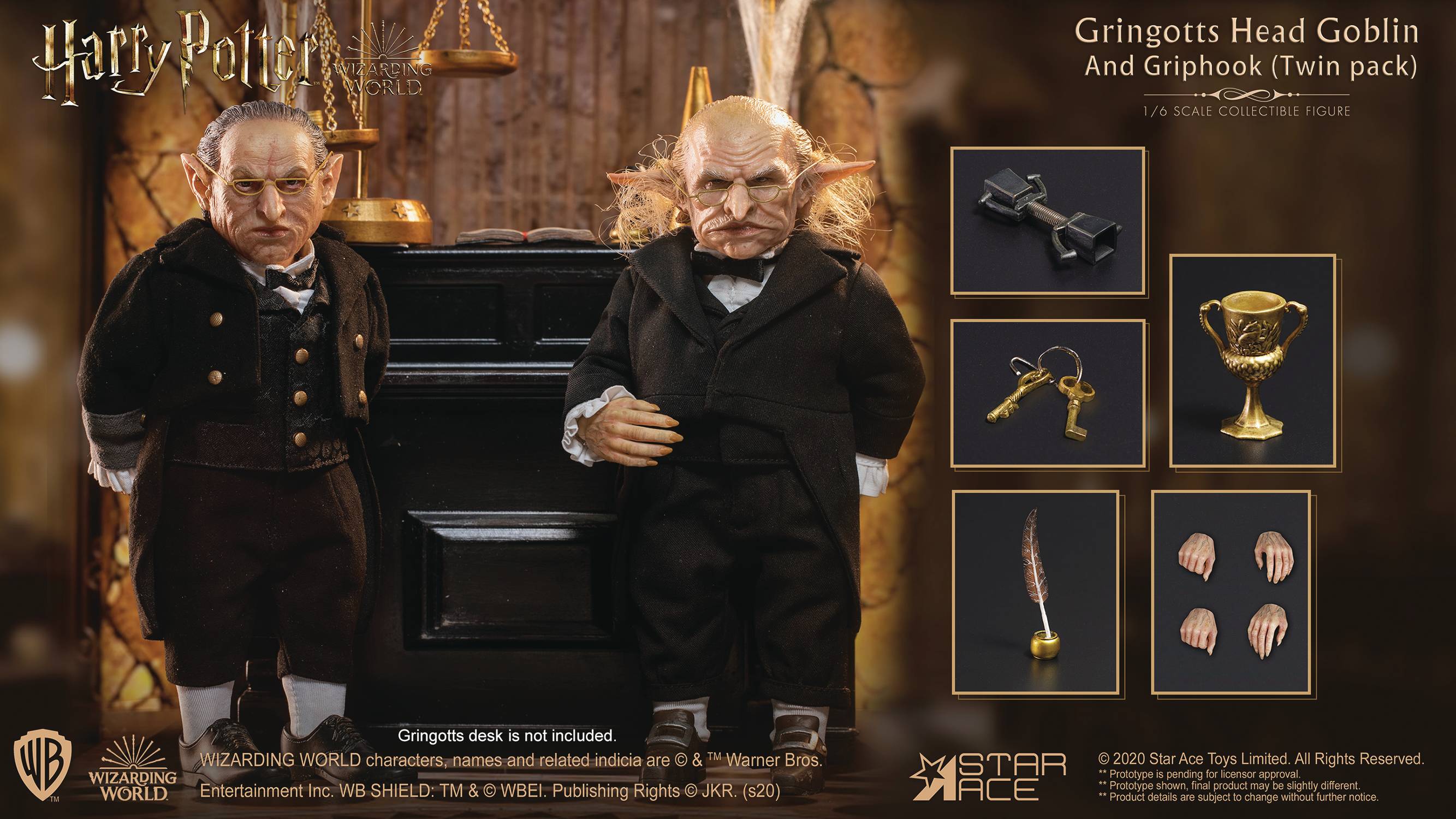 HP & THE SORCERERS STONE GRINGOTTS GOBLIN 1/6 AF TWIN PACK (