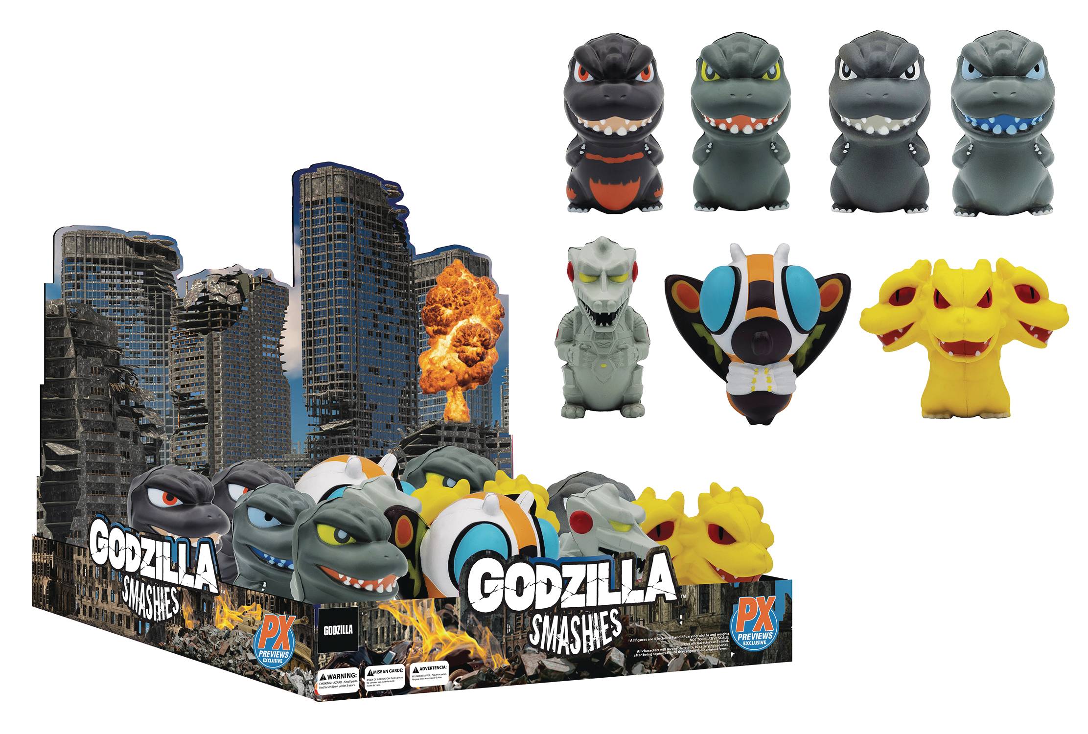 DEC208081 - GODZILLA SMASHIES PX 12PC STRESS DOLL DISPLAY