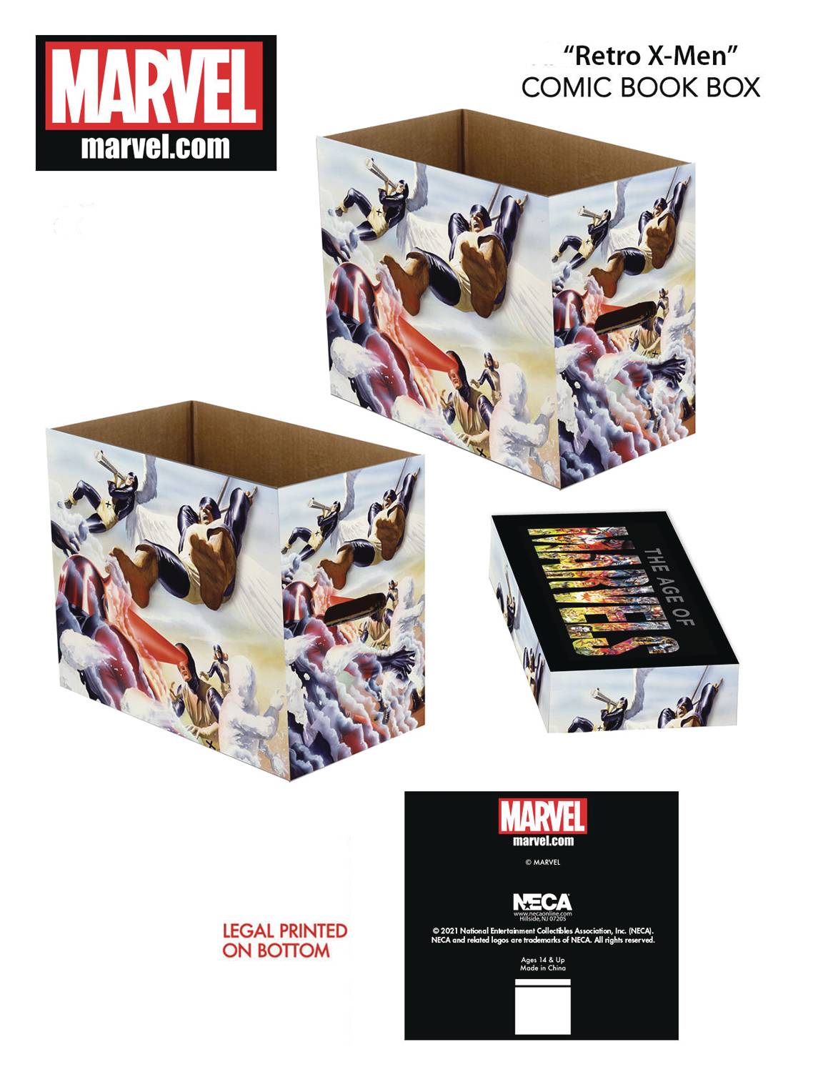 MARVEL RETRO X-MEN 5PK SHORT COMIC STORAGE BOX