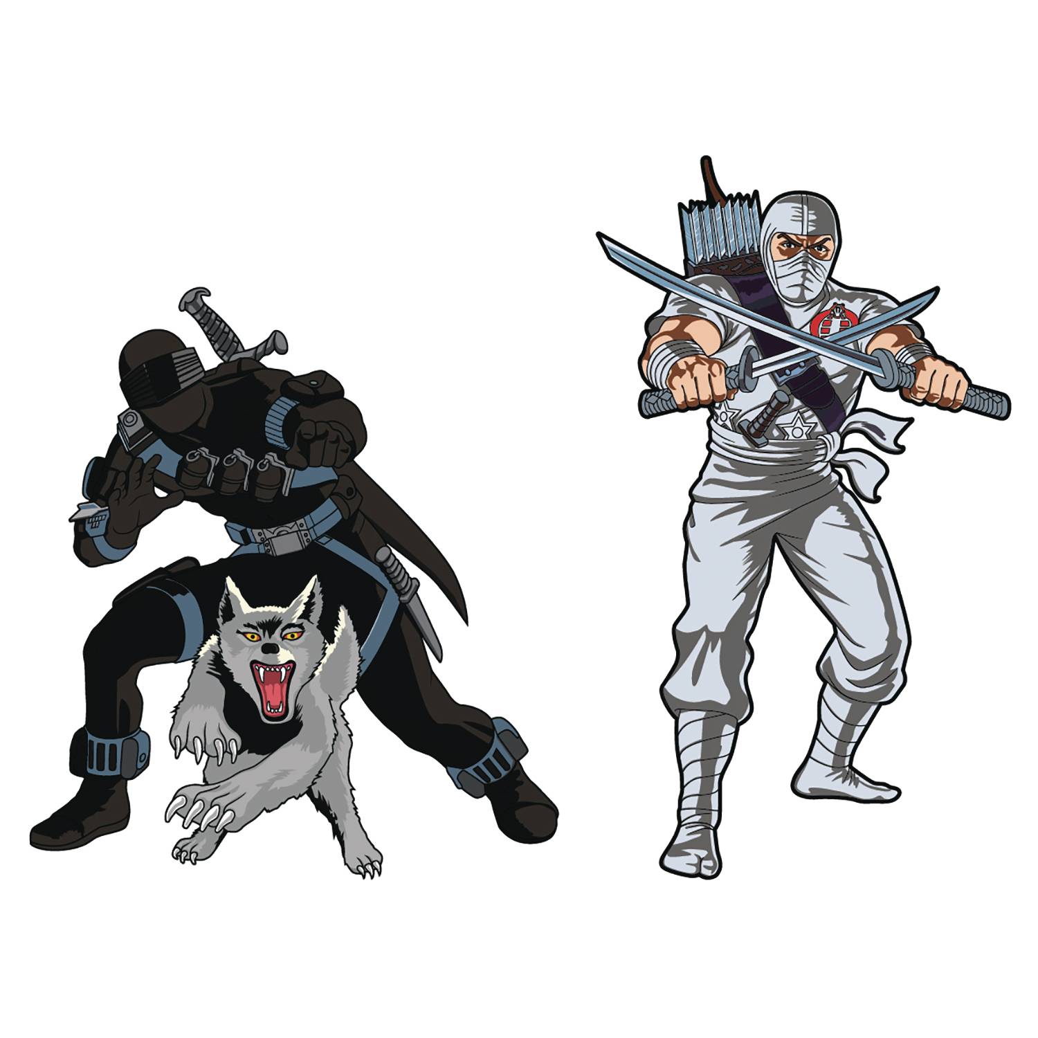 GI JOE SNAKE EYES X STORM SHADOW RETRO PIN SET