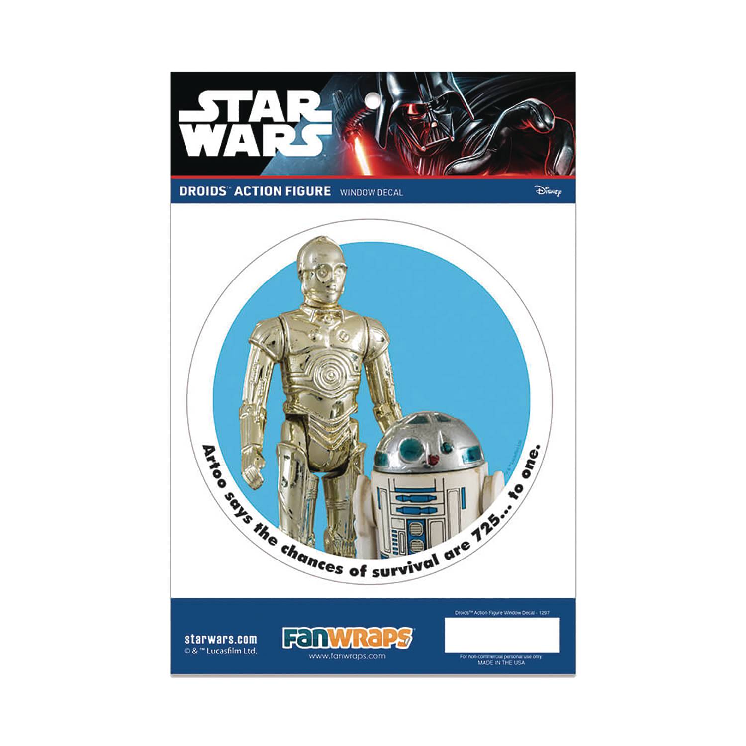SW DROIDS ACTION FIGURE WINDOW DECAL