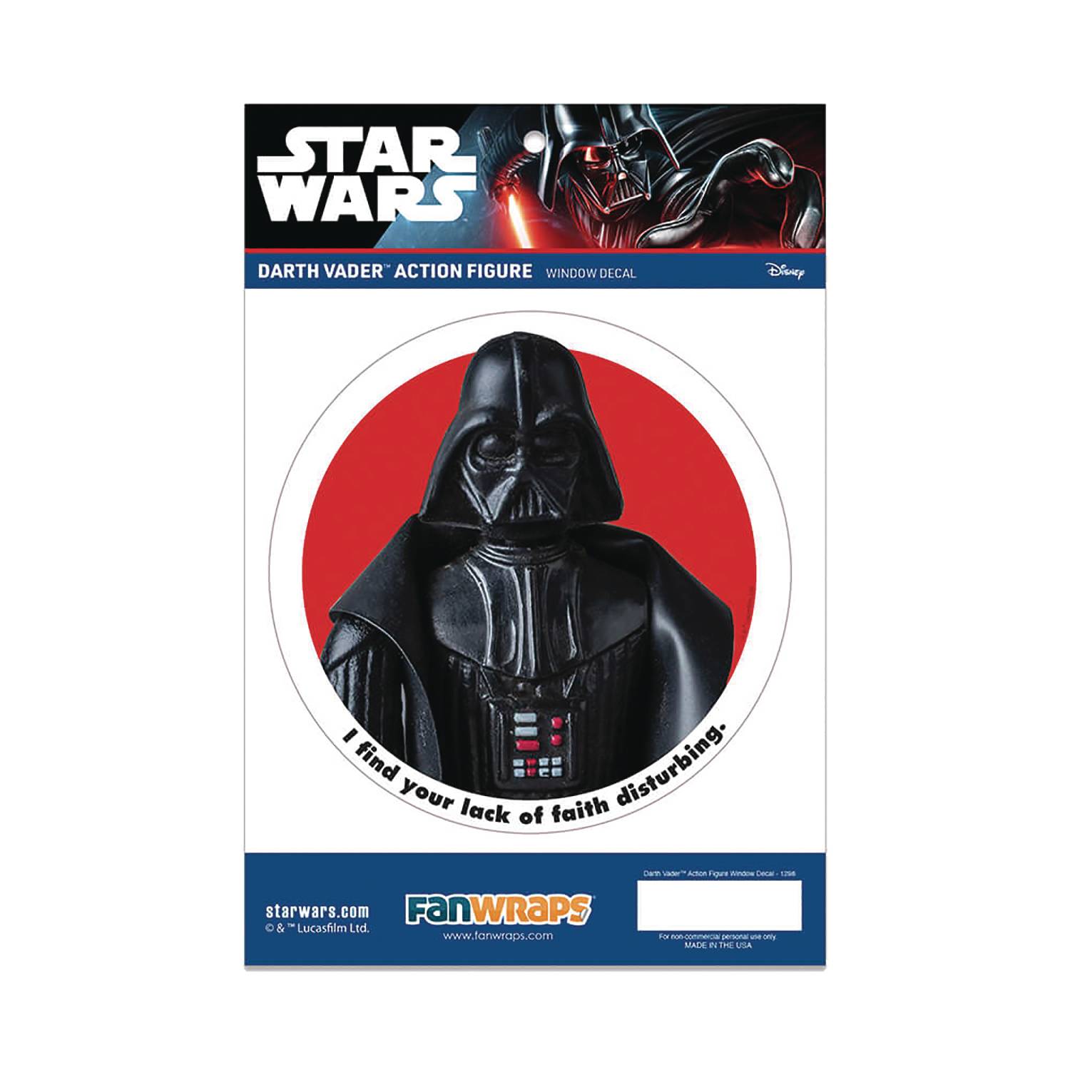 SW DARTH VADER ACTION FIGURE WINDOW DECAL