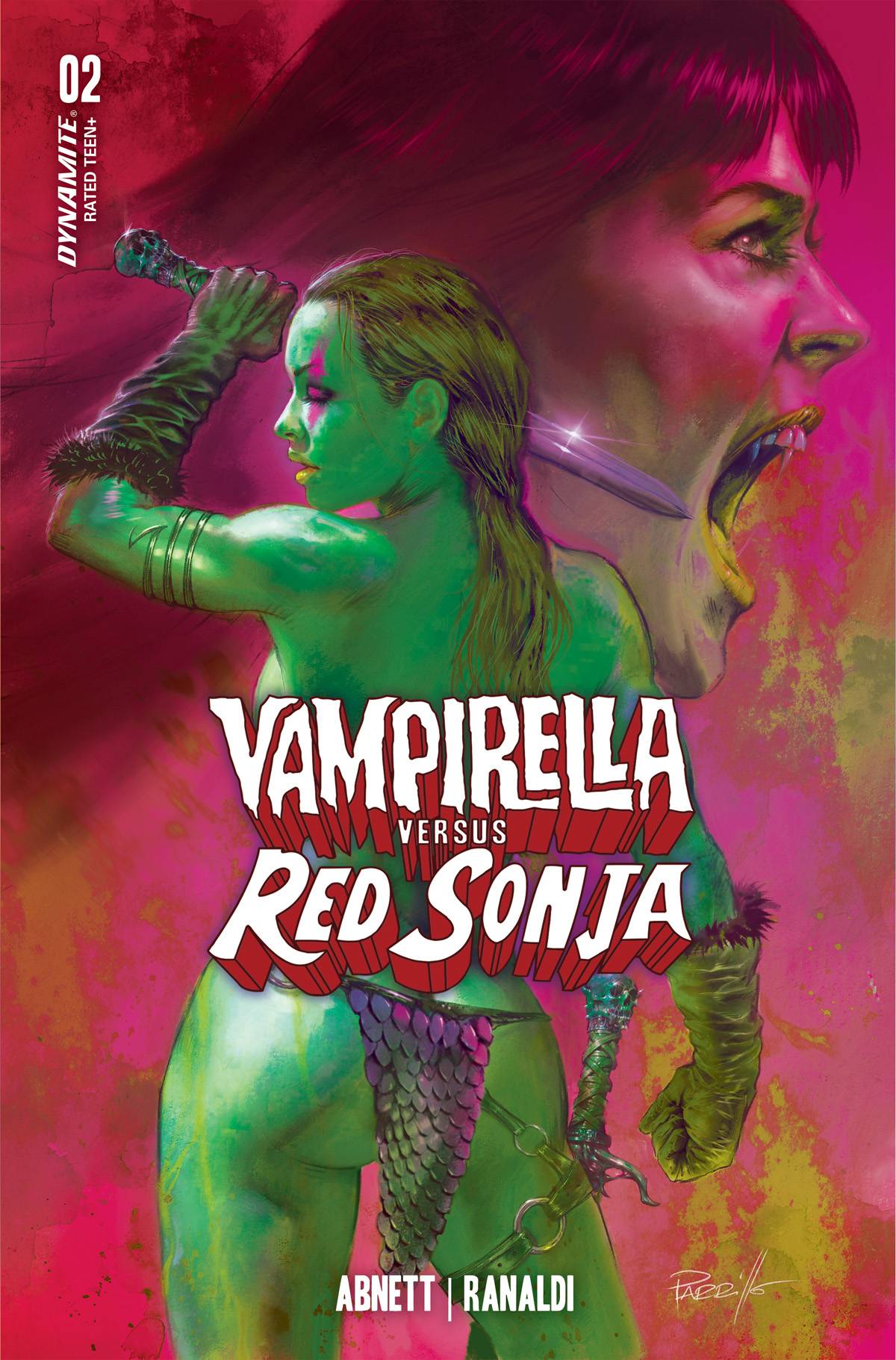 VAMPIRELLA VS RED SONJA #2 CVR N FOC PARRILLO ULTRAVIOLET