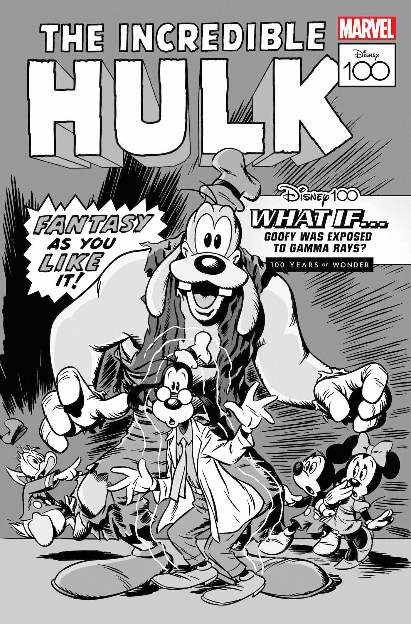 AMAZING SPIDER-MAN #21 DISNEY100 100 COPY INCV B&W HULK VAR