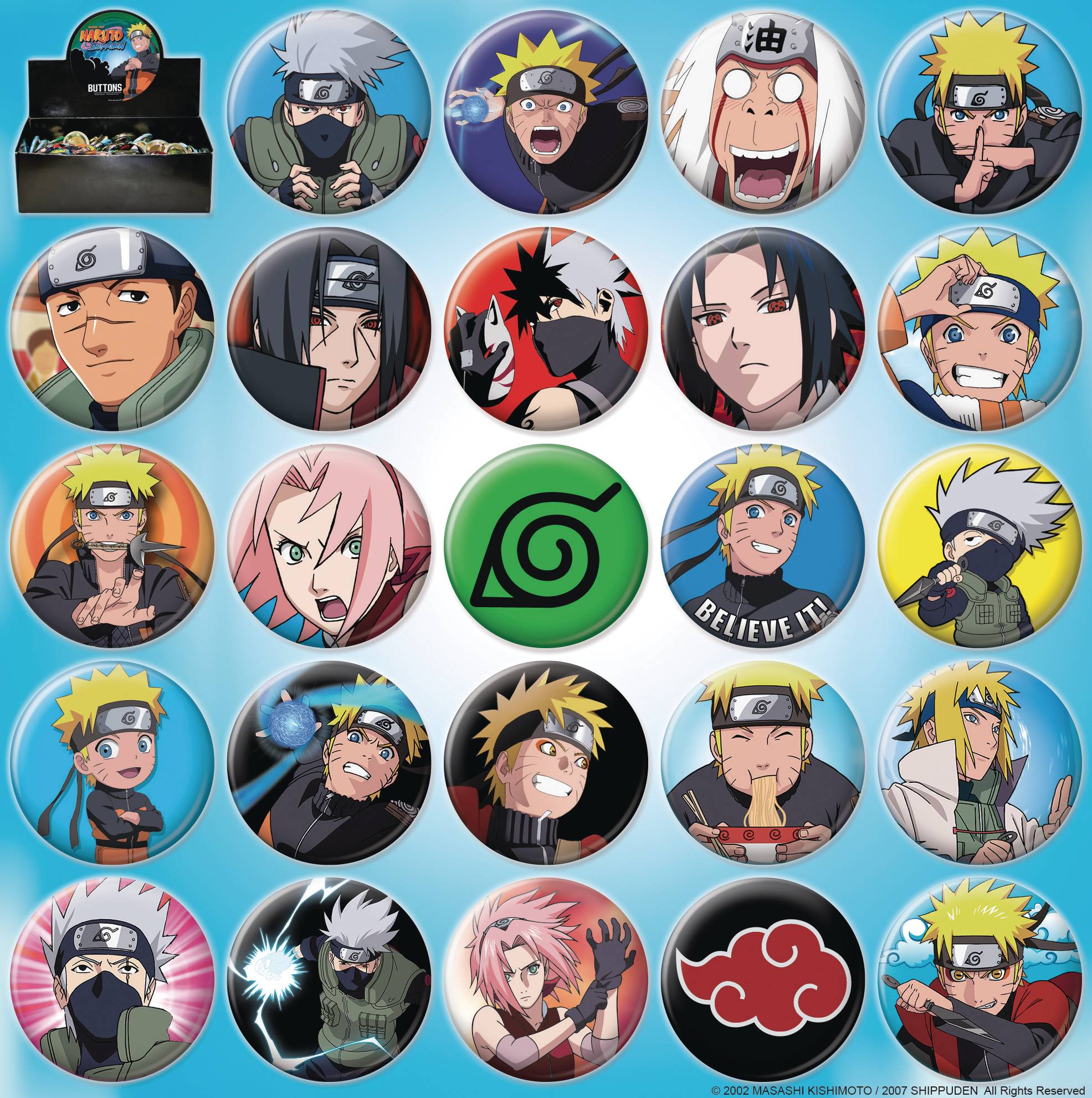 FEB238008 - NARUTO 144 PIECE BUTTON ASST DISPLAY - Previews World