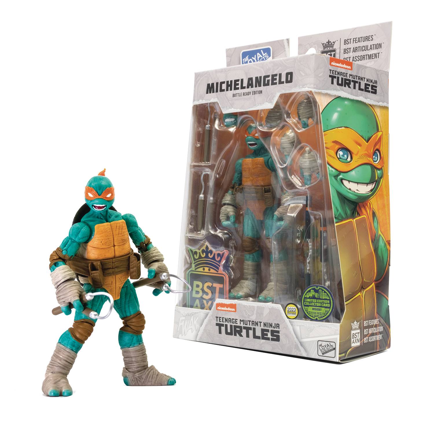 SDCC 2023 TMNT BST AXN MICHELANGELO PX COMIC 5IN AF  (C