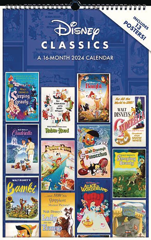 MAY232083 DISNEY CLASSIC POSTERS OVERSIZED 2024 WALL CALENDAR