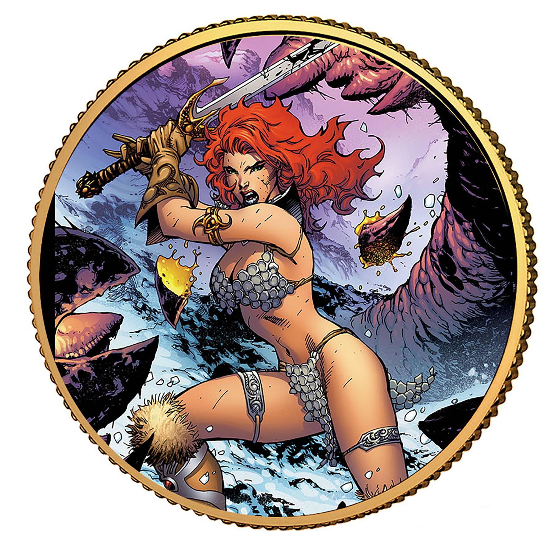 RED SONJA GOLD COLL COIN #1 LEE