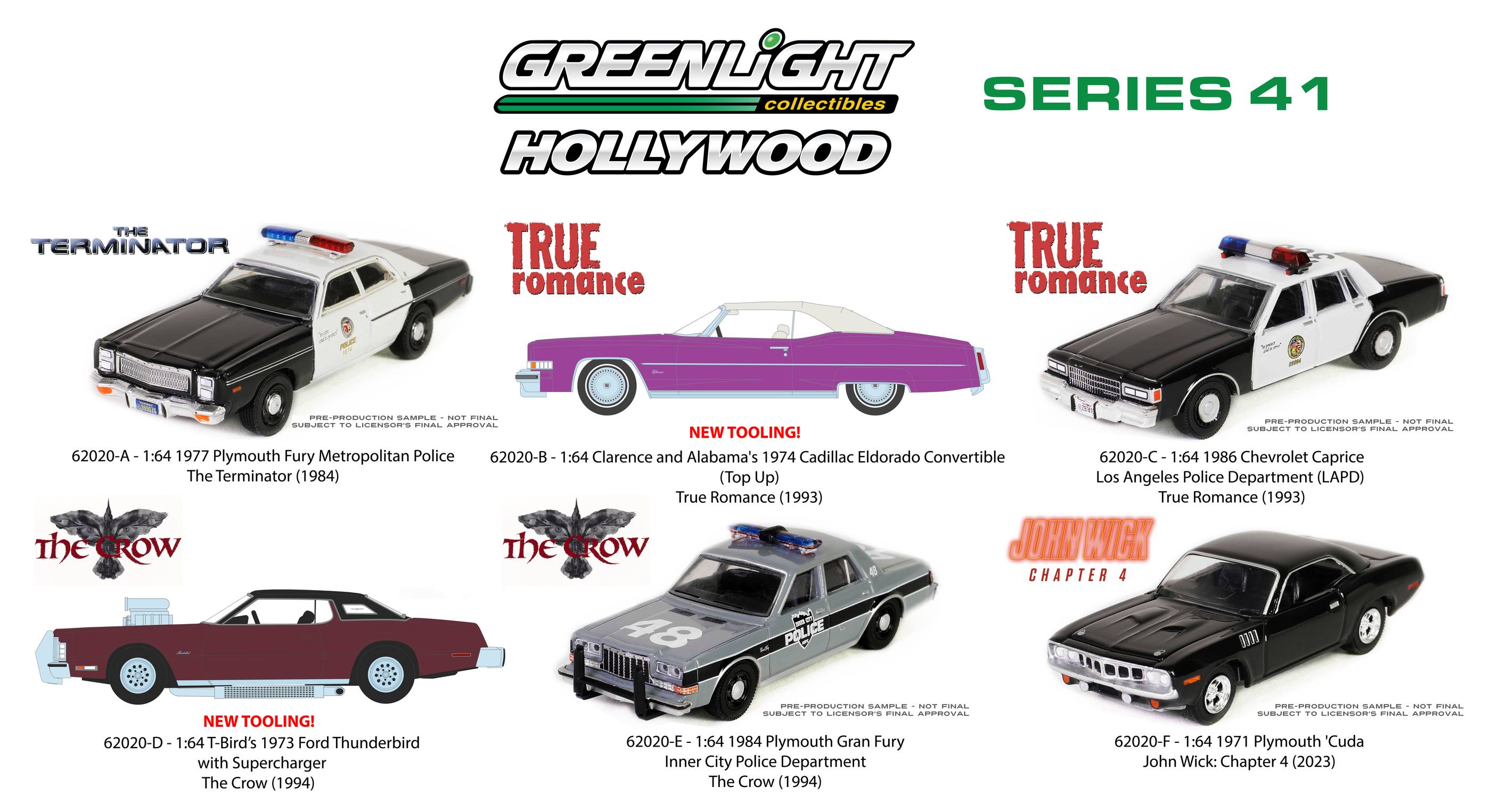 SEP238467 - HOLLYWOOD SERIES 41 1/64 SCALE 6 PACK CAR ASST (Net) - Previews  World
