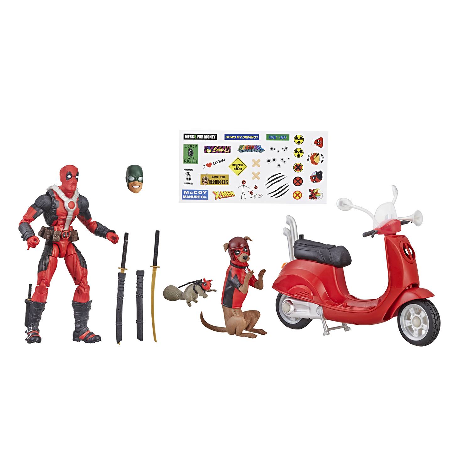 MARVEL LEGENDS DEADPOOL W/ SCOOTER 6IN AF SET RERUN  (C