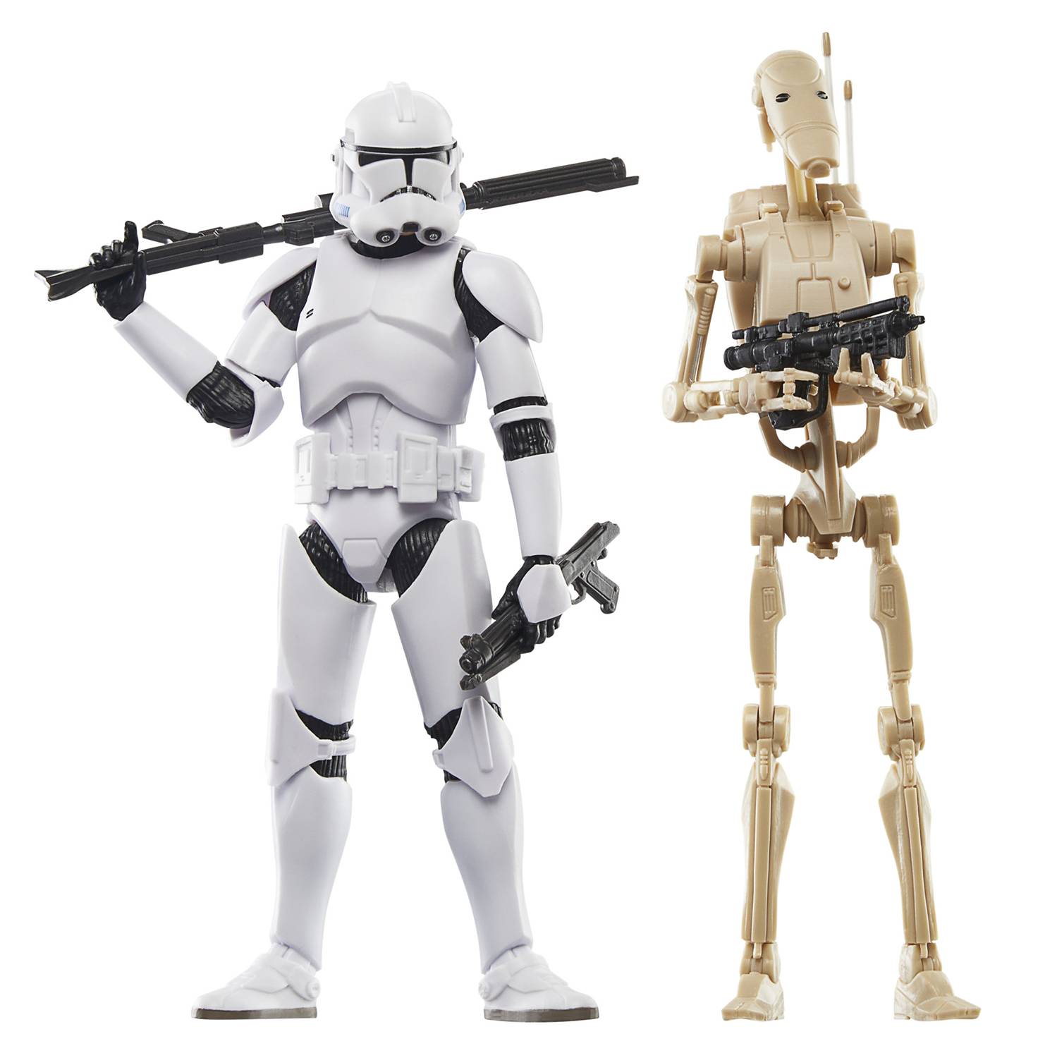 SW BLACK SERIES CW 6IN CLONE TROOPER & BATTLE DROID AF 2PK (