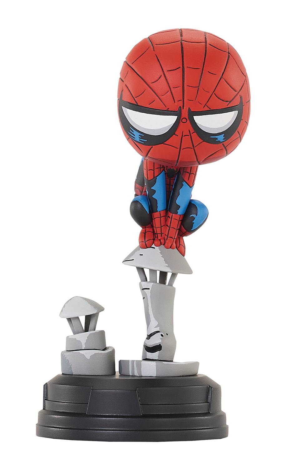 MARVEL ANIMATED STYLE SPIDER-MAN ON CHIMNEY STATUE