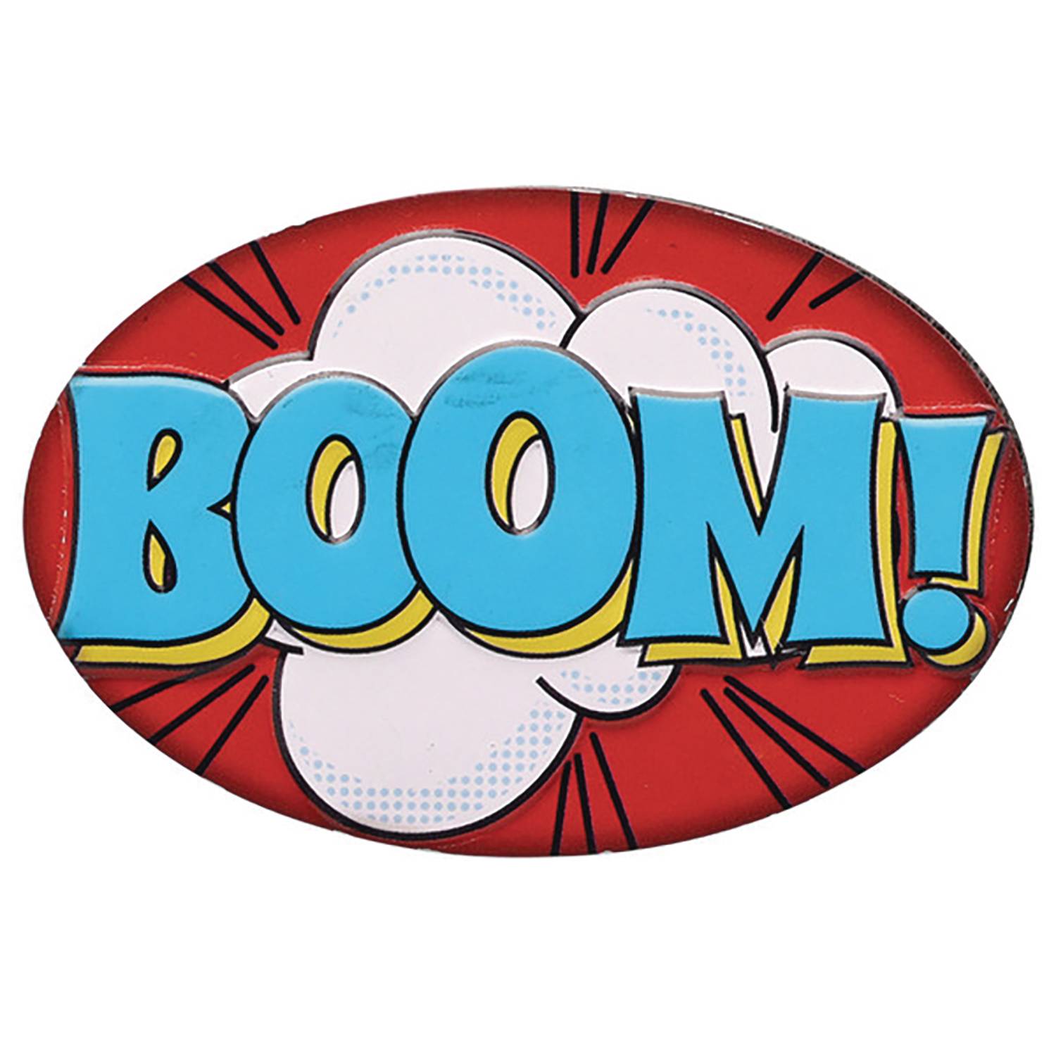 JUN247555 - BOOM EMBOSSED METAL MAGNET - Previews World