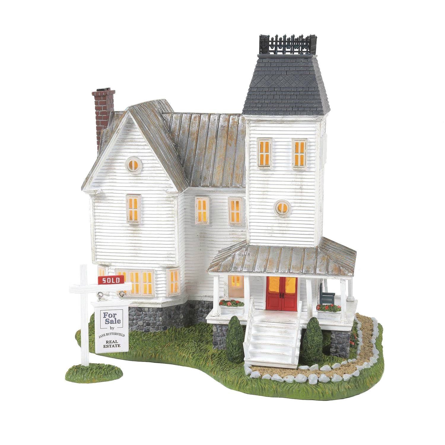 D56 BEETLEJUICE HOUSE 9.75IN LIGHT UP STATUE